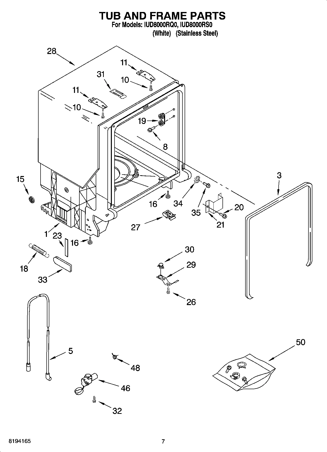 07 - TUB AND FRAME PARTS