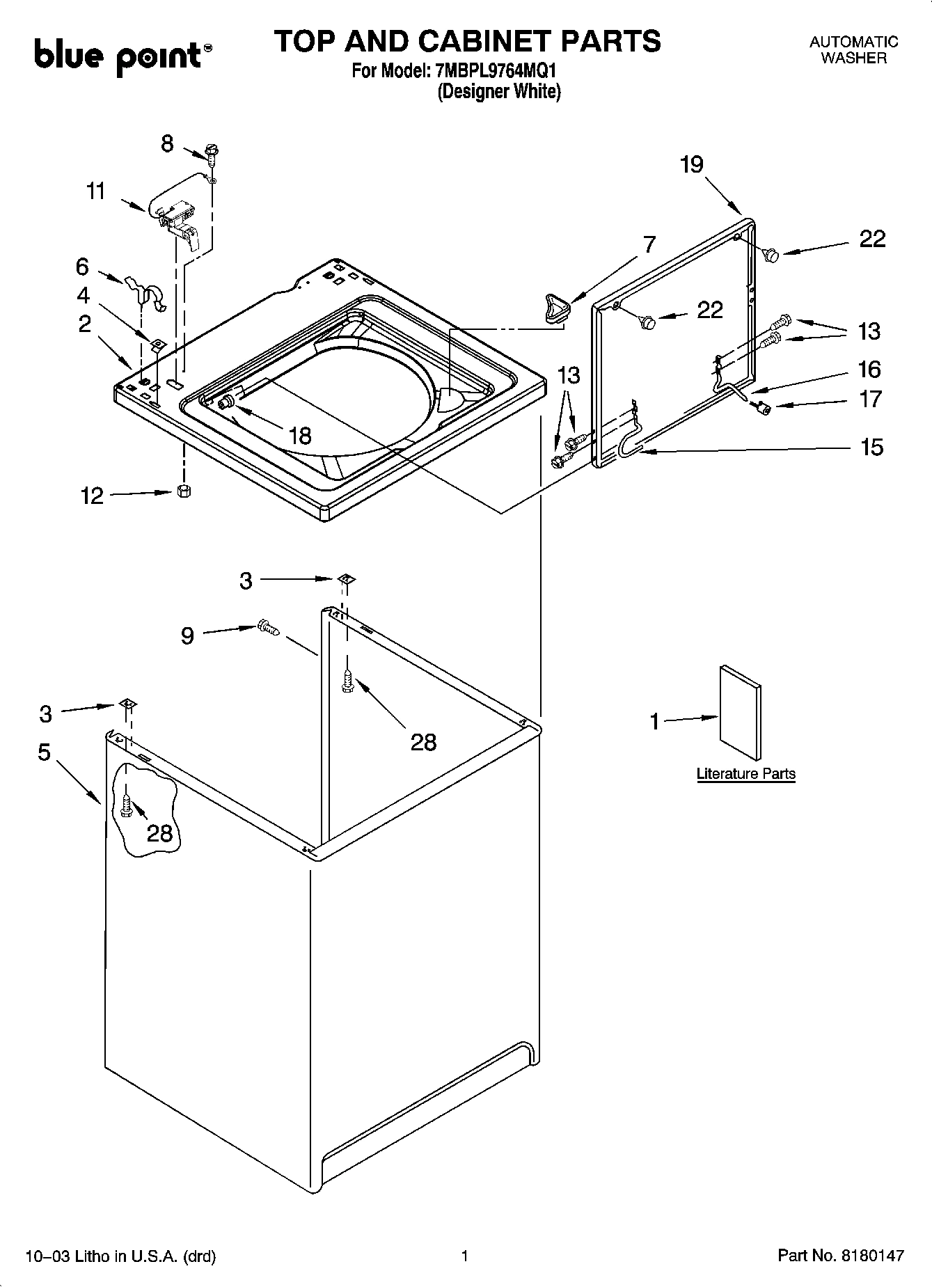01 - TOP AND CABINET PARTS