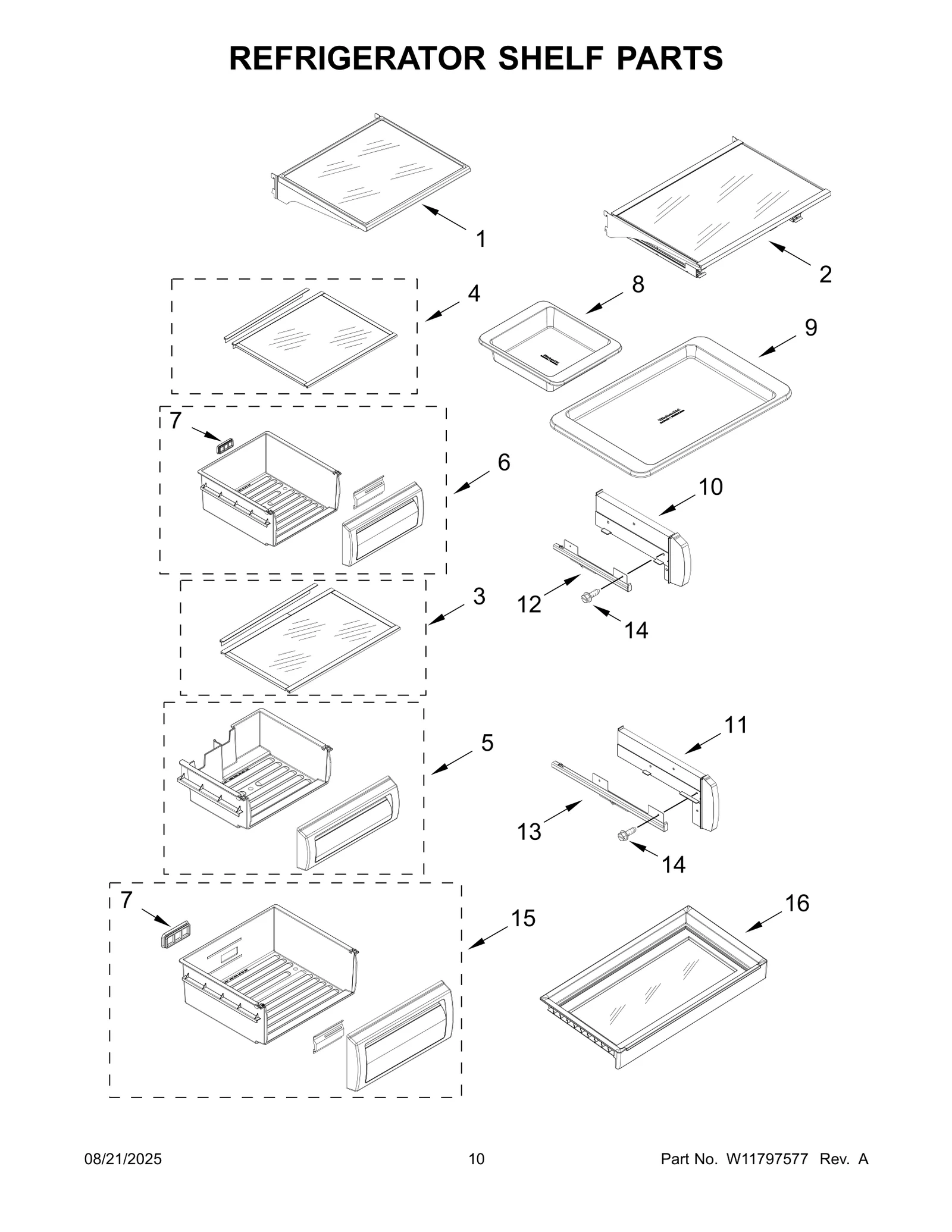 REFRIGERATOR SHELF PARTS