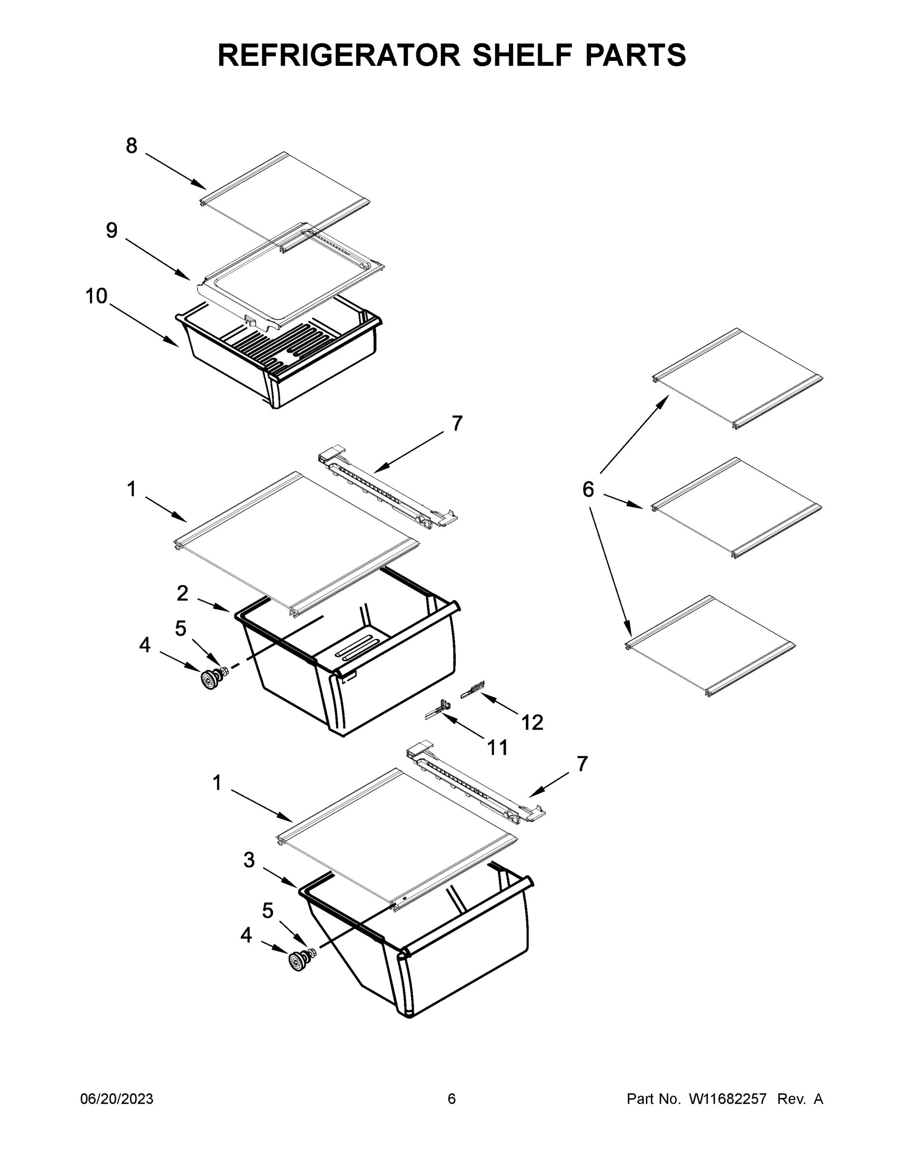 04 - REFRIGERATOR SHELF PARTS