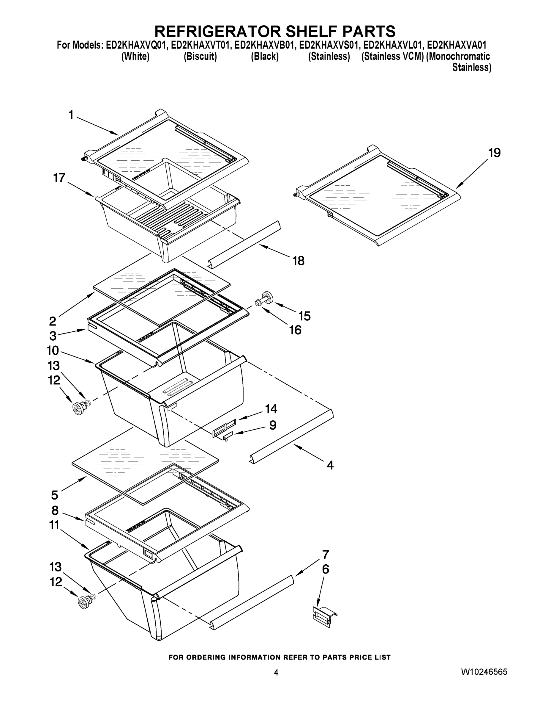 03 - REFRIGERATOR SHELF PARTS