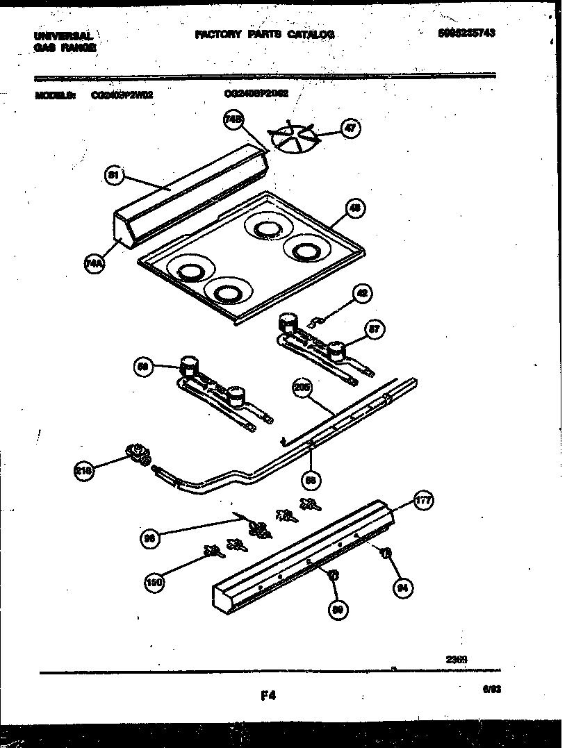 02 - BACKGUARD, COOKTOP AND BURNER PARTS