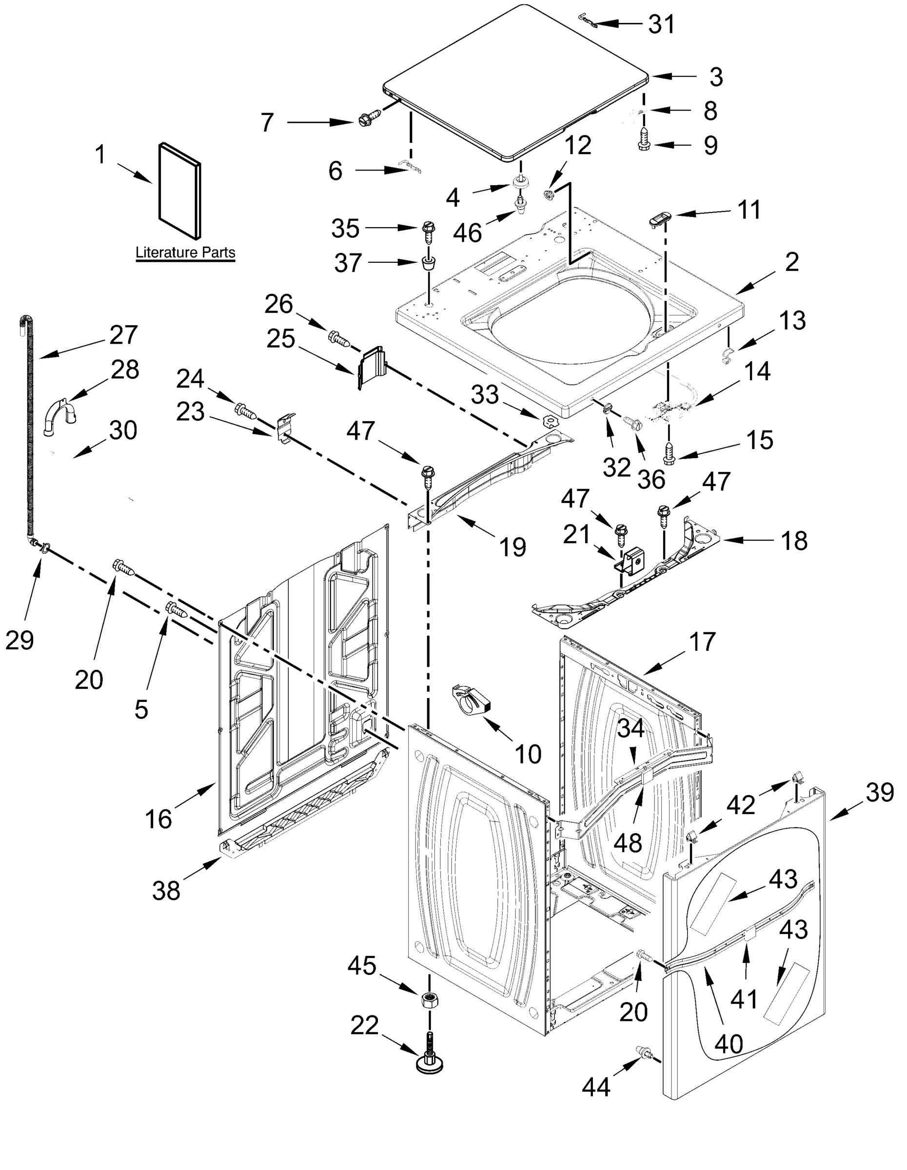 TOP AND CABINET PARTS