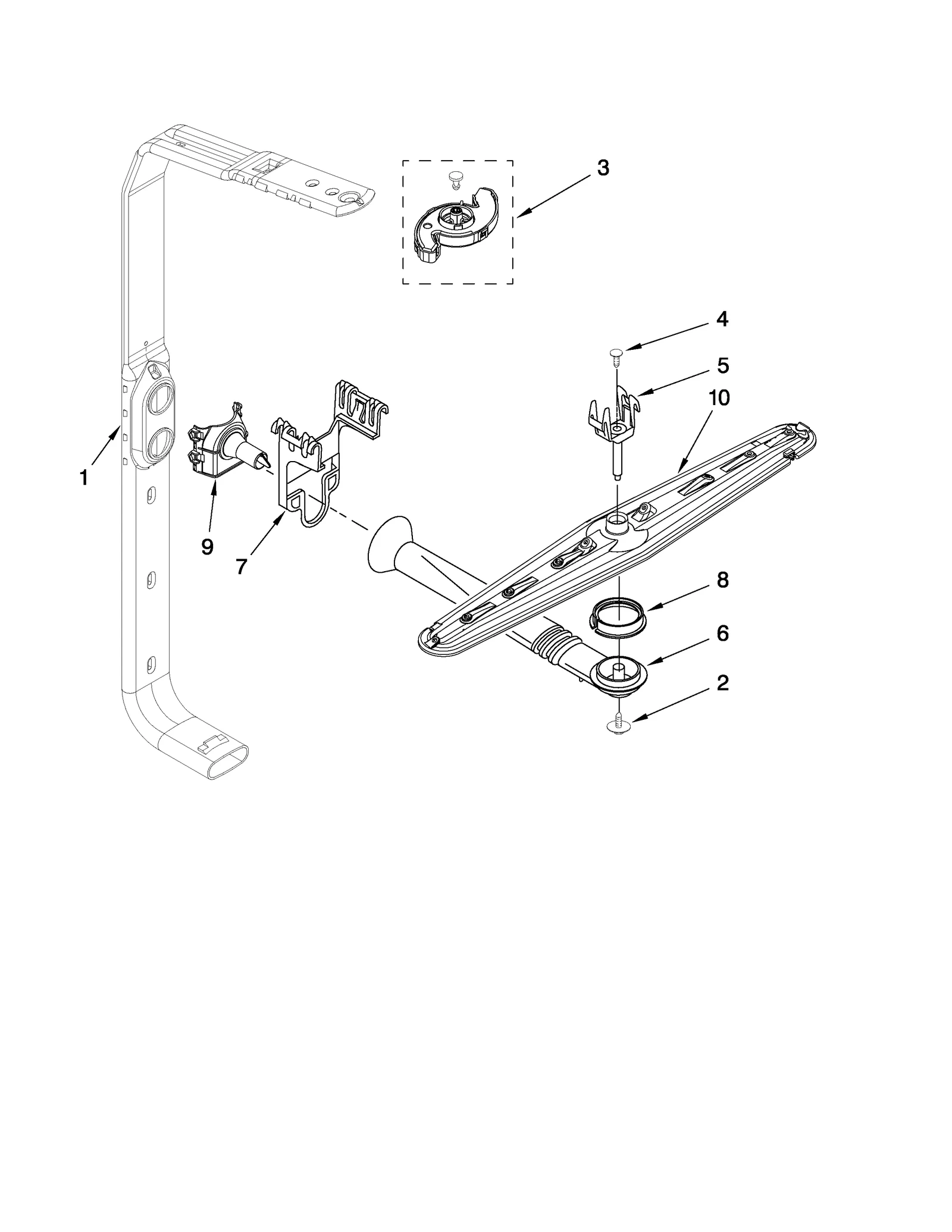 UPPER WASH AND RINSE PARTS
