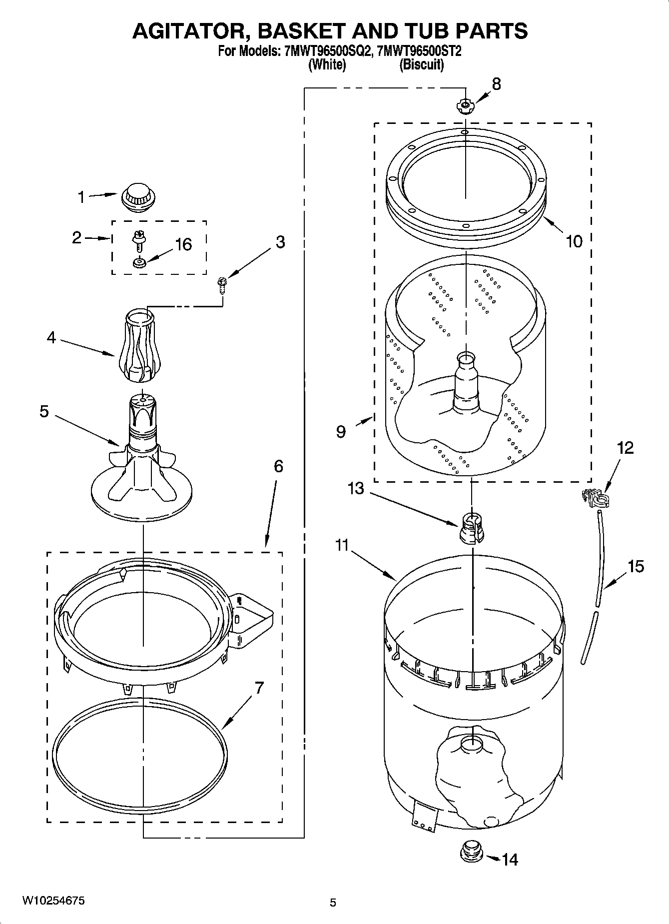 03 - AGITATOR, BASKET AND TUB PARTS