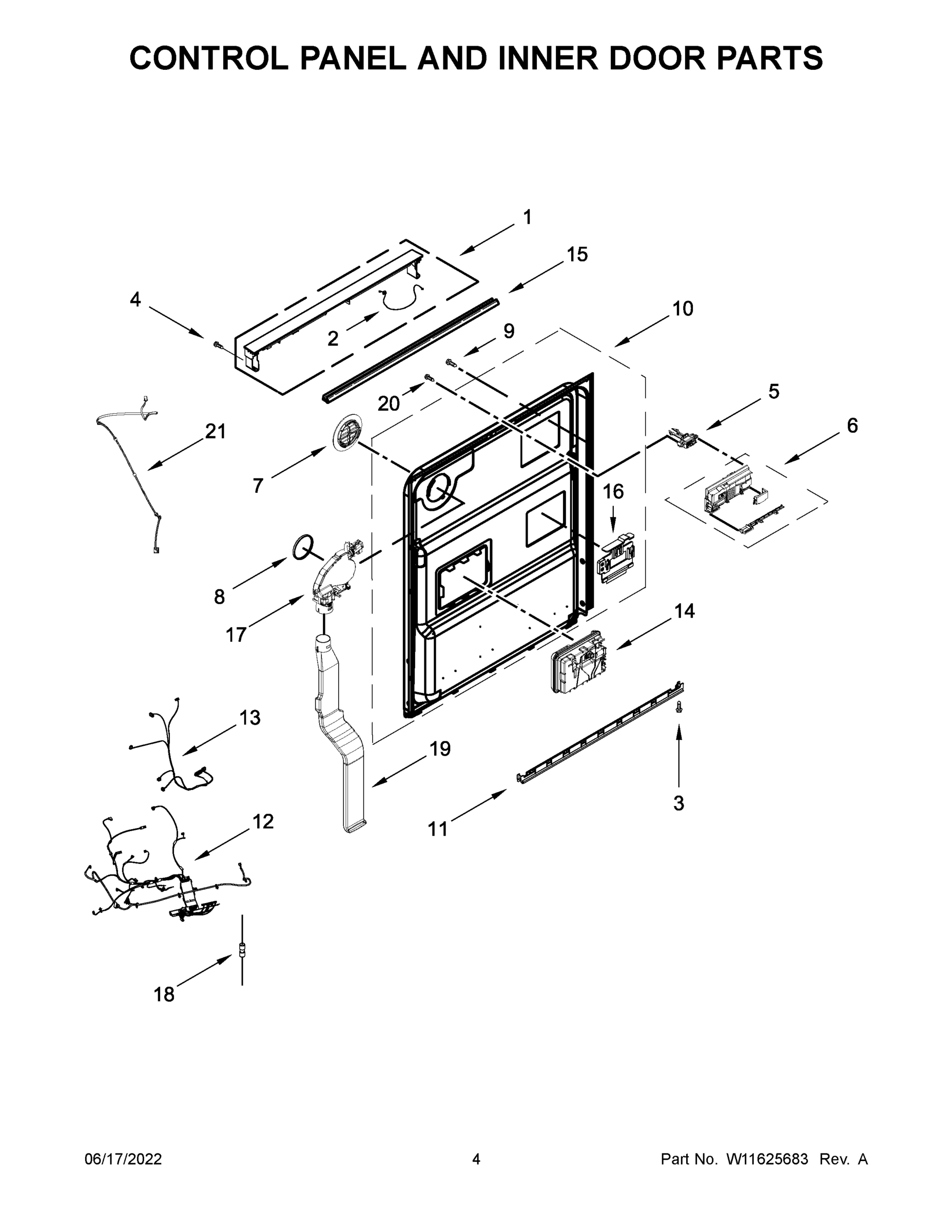 03 - CONTROL PANEL AND INNER DOOR PARTS