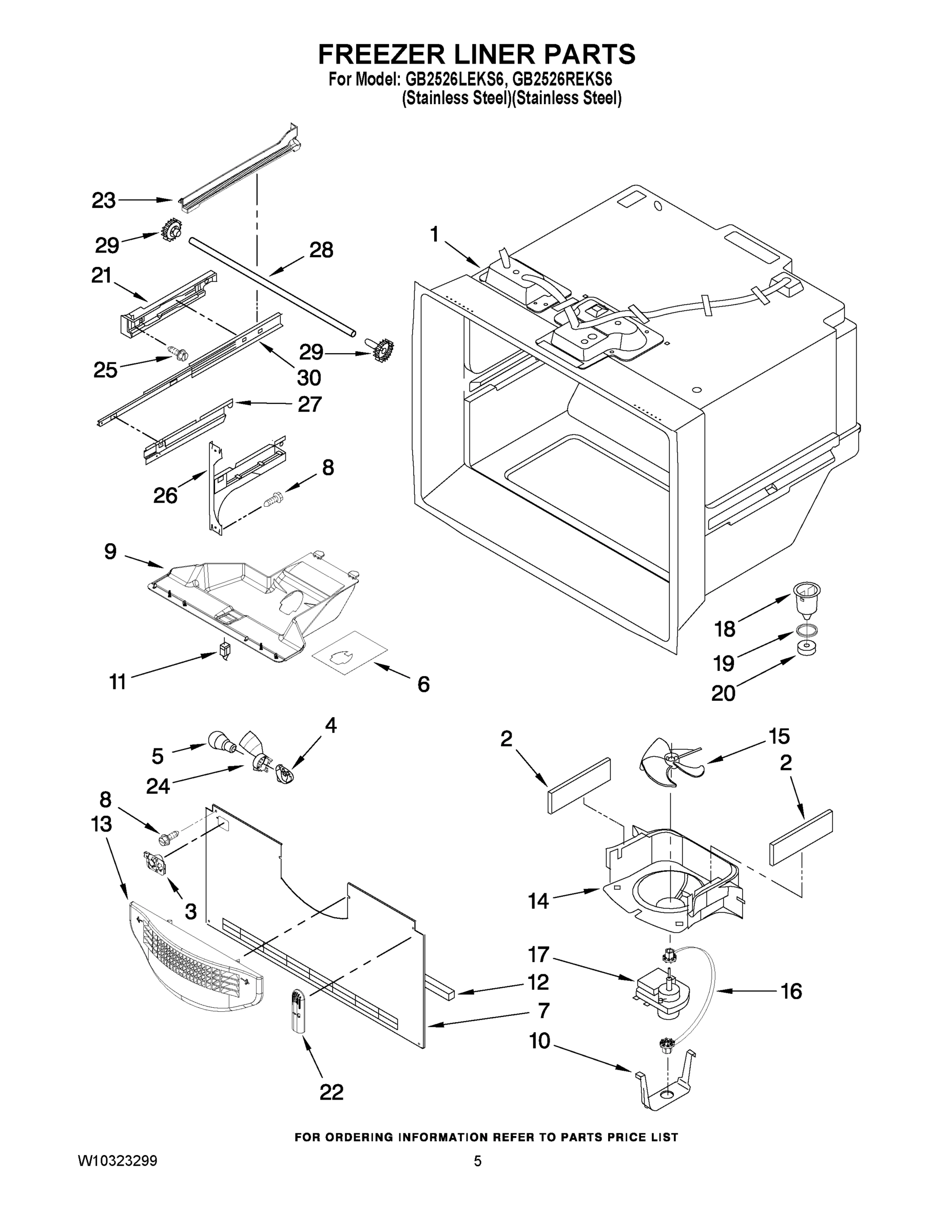 03 - FREEZER LINER PARTS