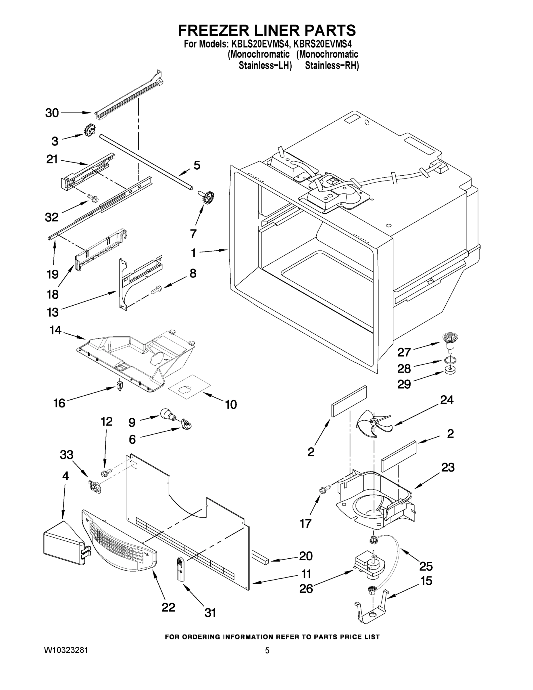 03 - FREEZER LINER PARTS