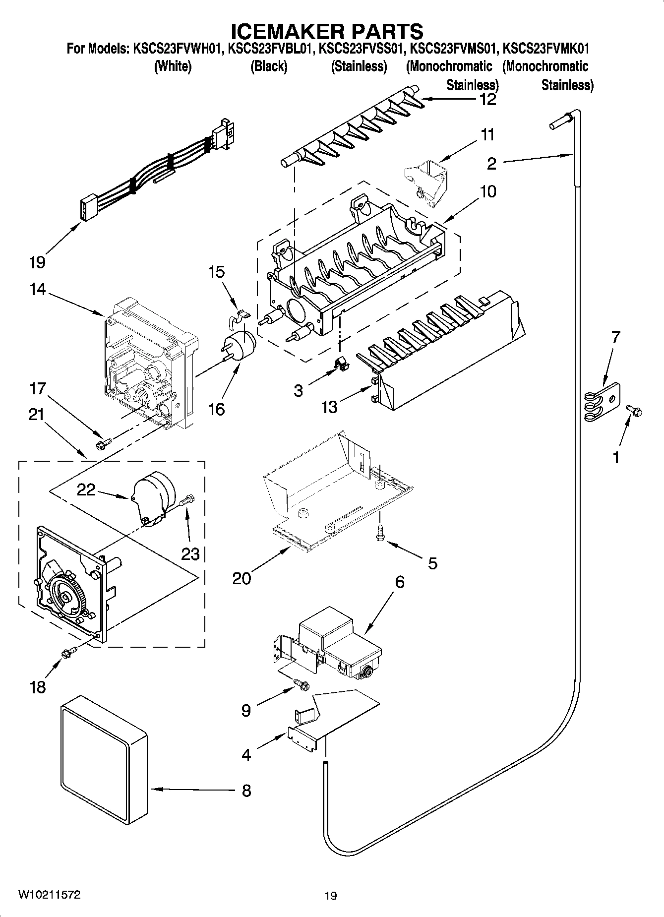 12 - ICEMAKER PARTS, OPTIONAL PARTS (NOT INCLUDED)