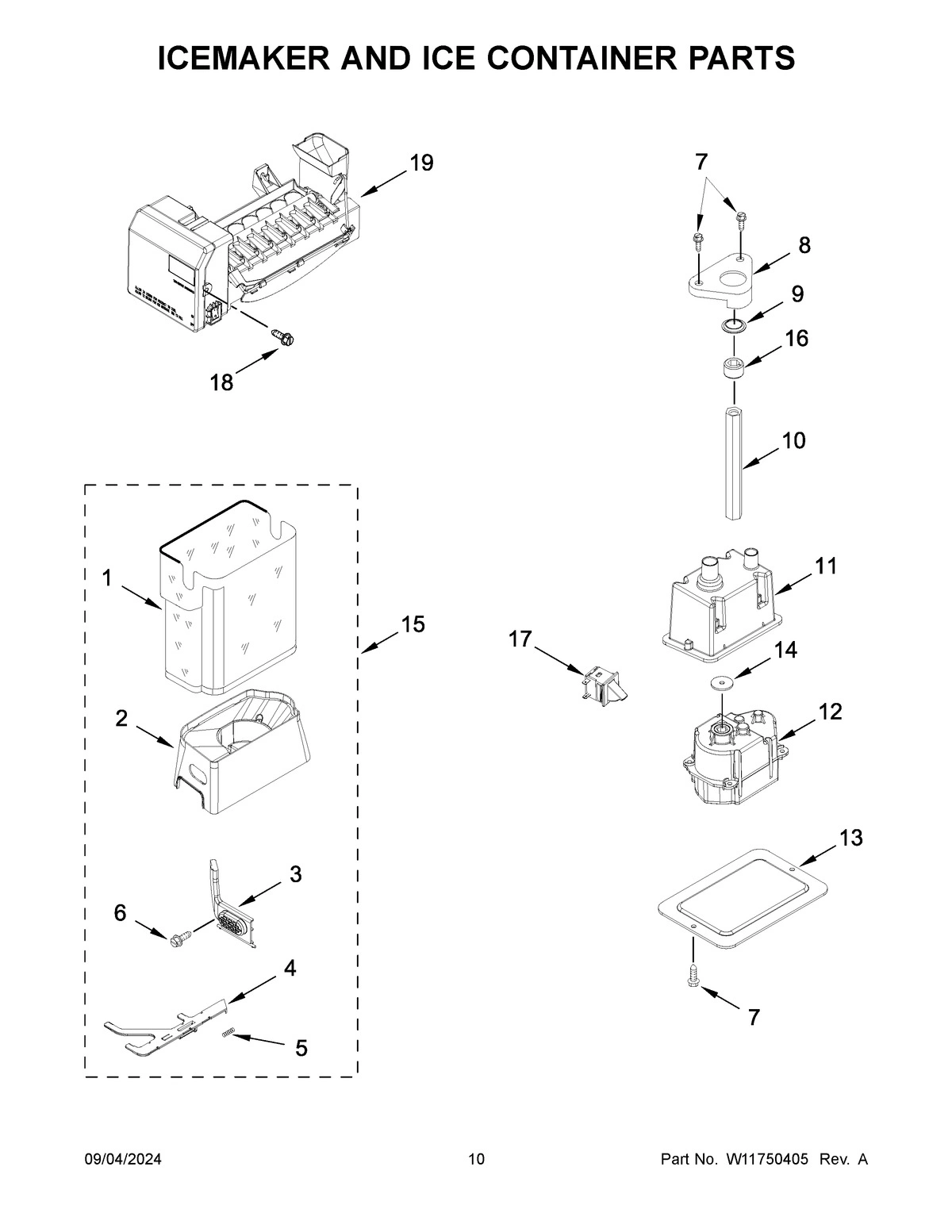 06 - ICEMAKER AND ICE CONTAINER PARTS