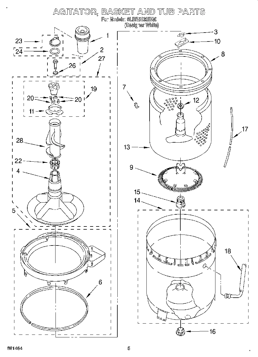 03 - AGITATOR, BASKET, AND TUB