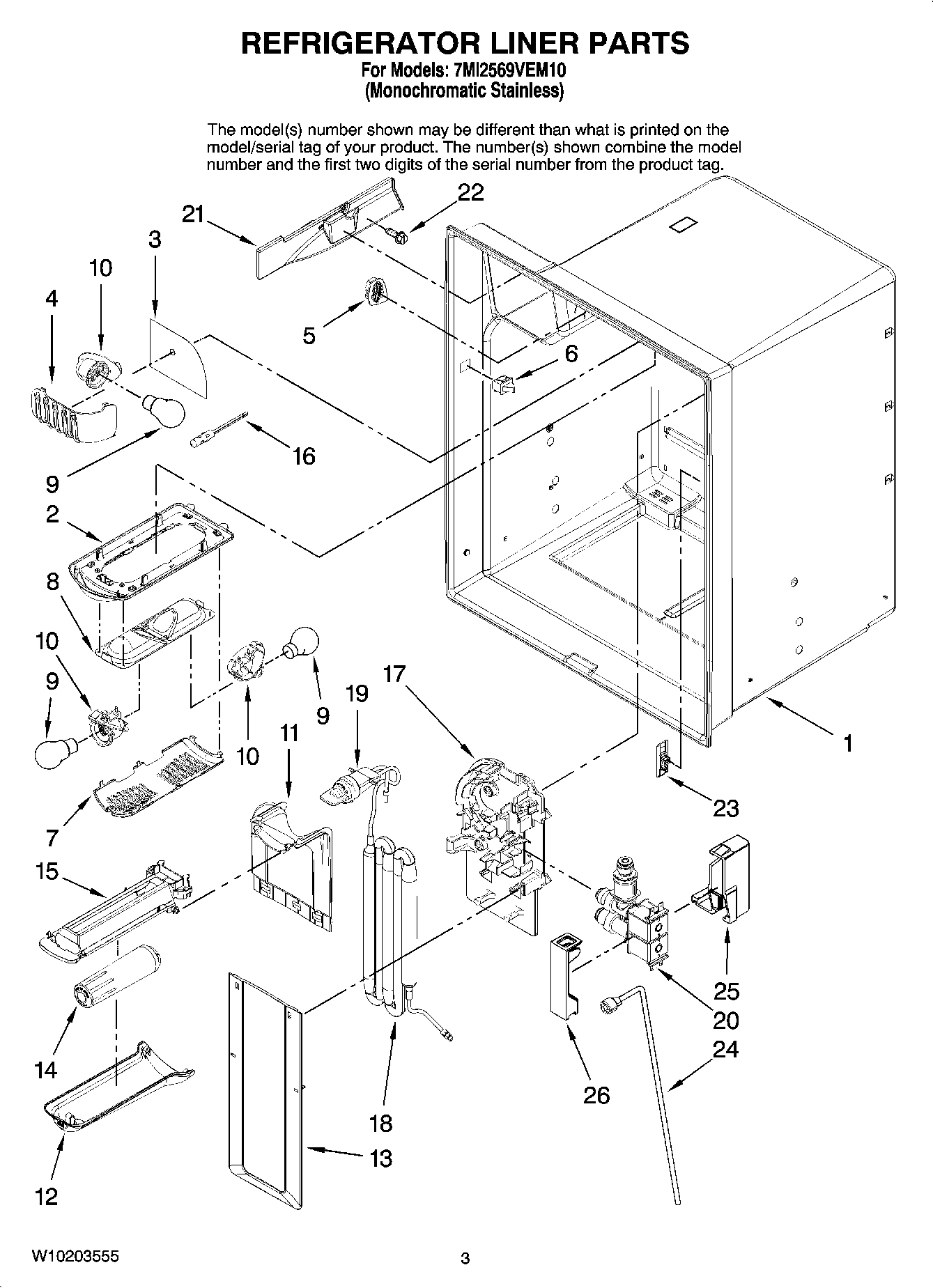 02 - REFRIGERATOR LINER PARTS