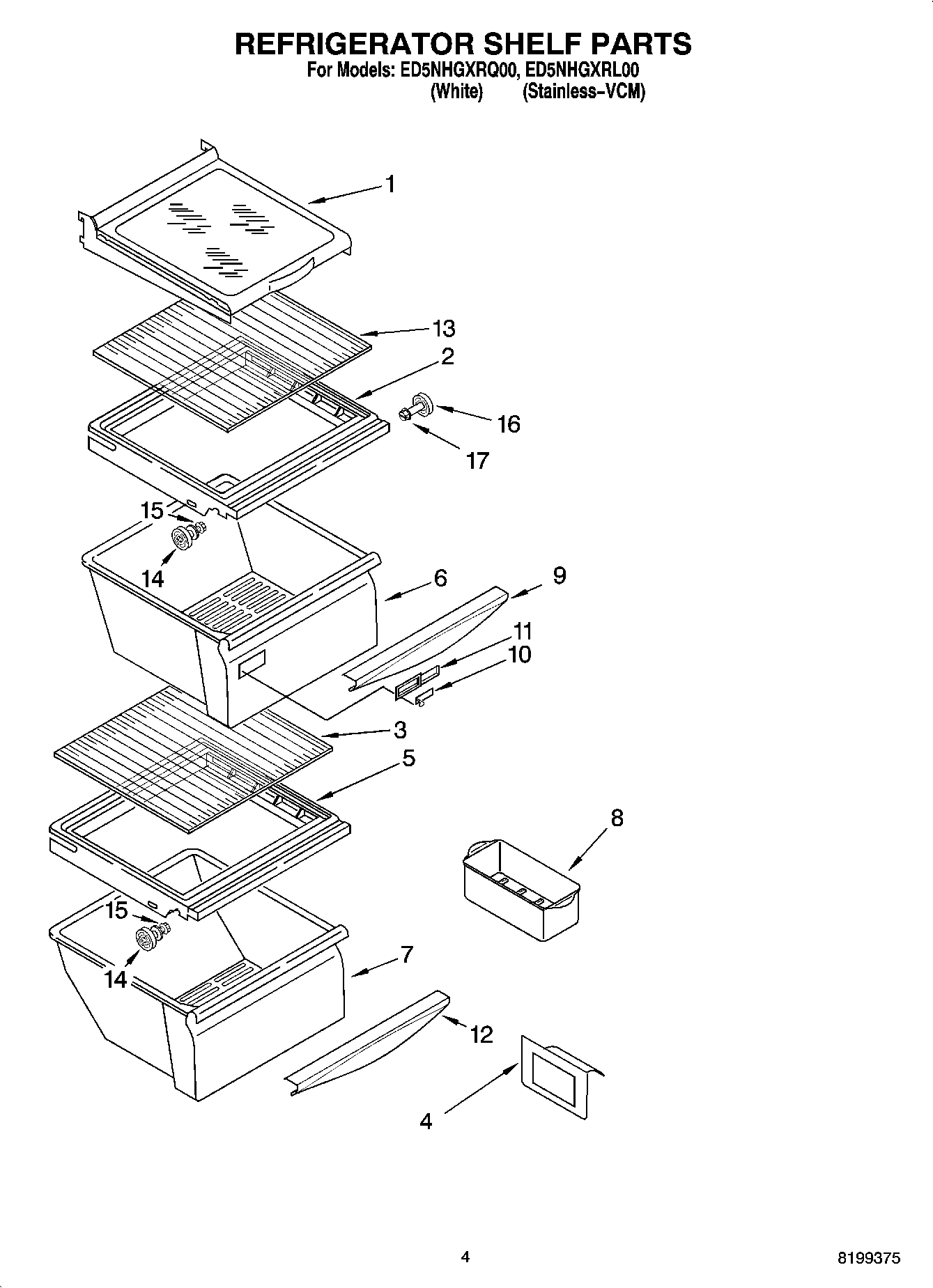 03 - REFRIGERATOR SHELF PARTS