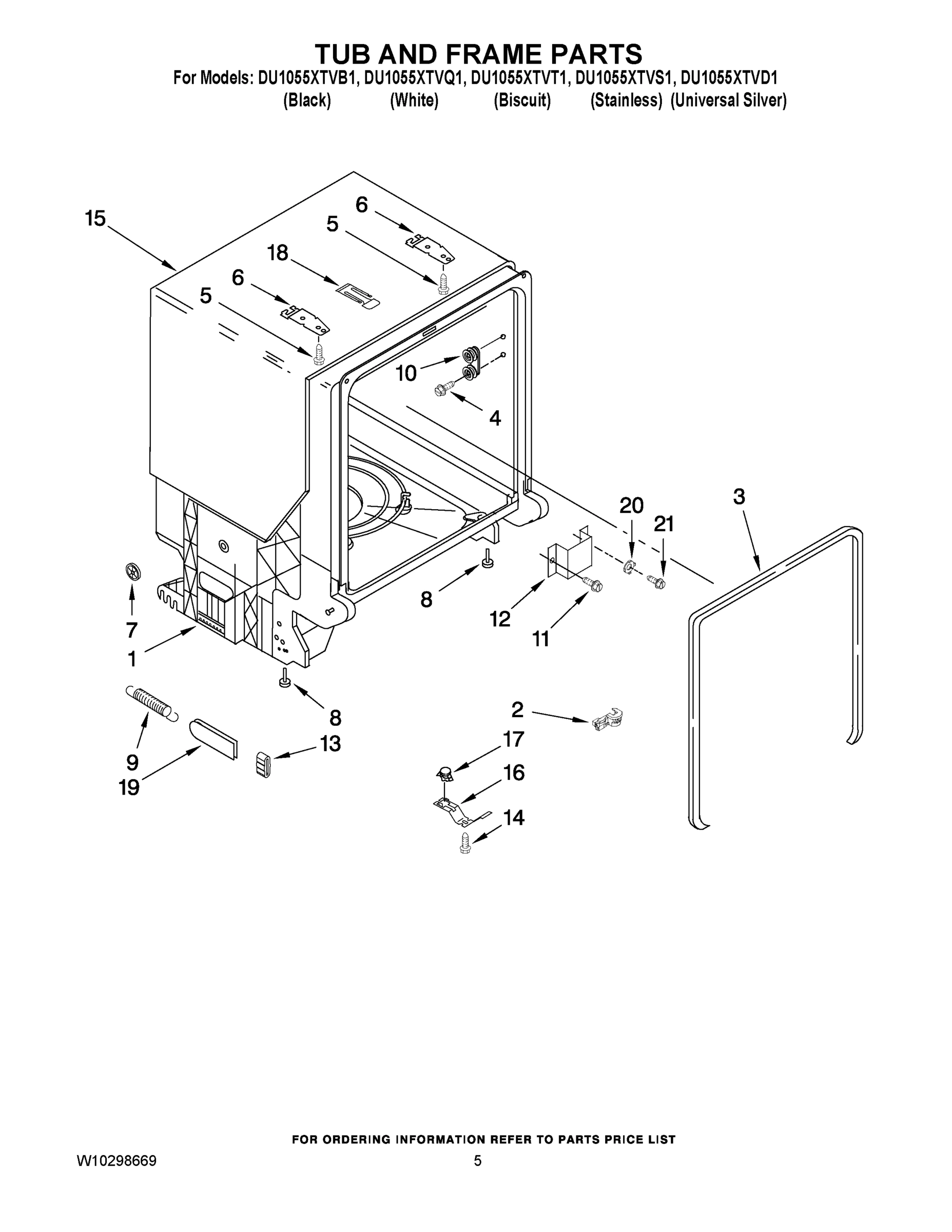 05 - TUB AND FRAME PARTS