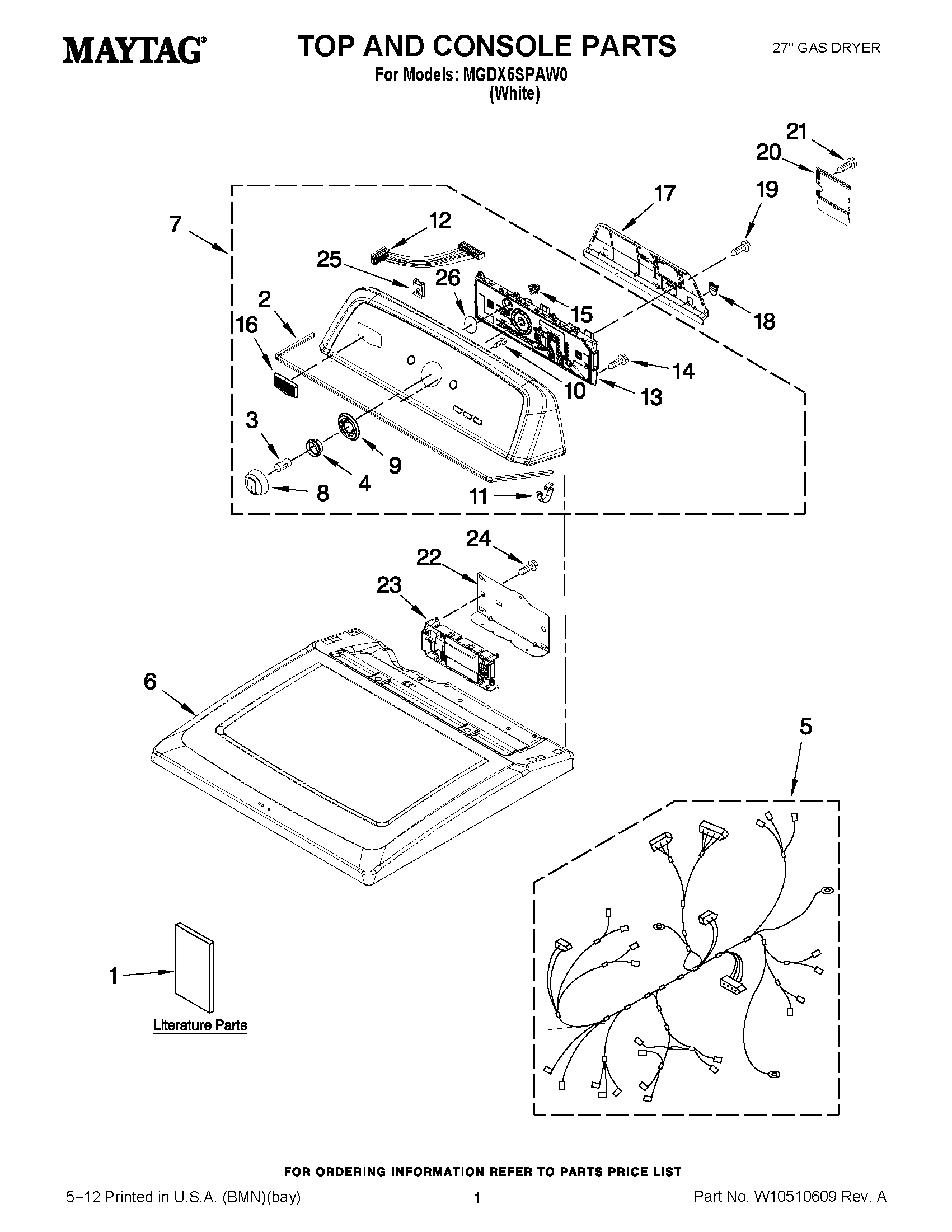 01 - TOP AND CONSOLE PARTS