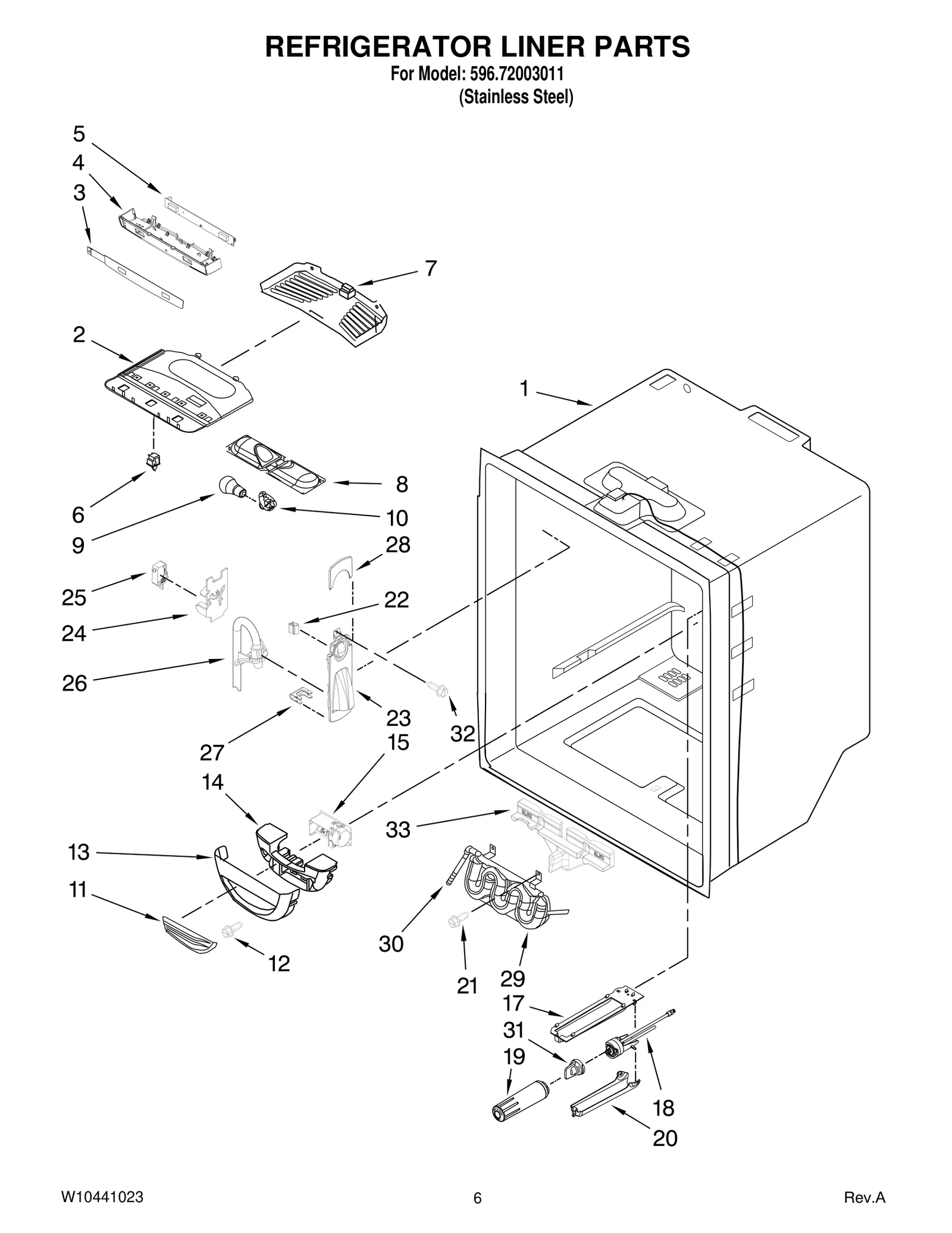 REFRIGERATOR LINER PARTS