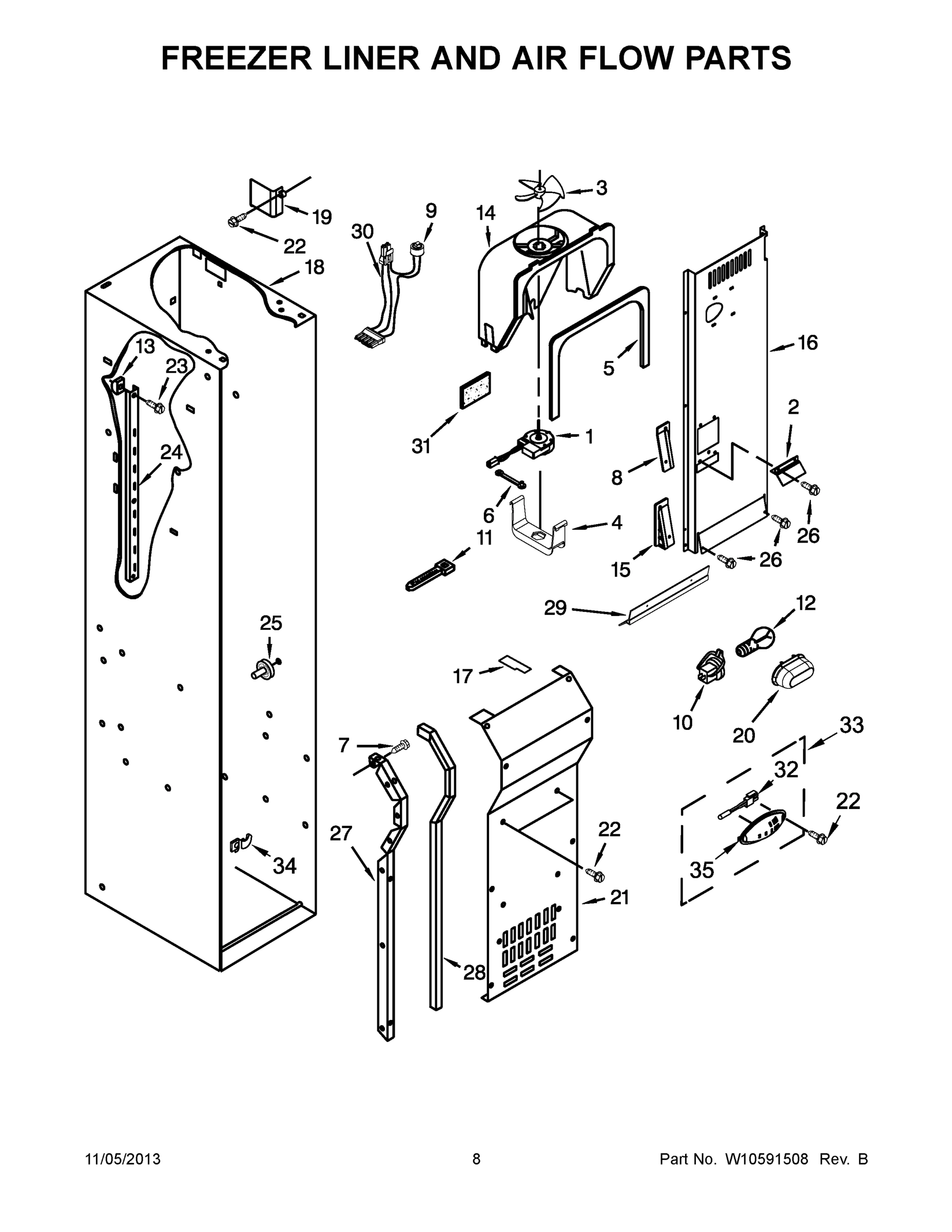 05 - FREEZER LINER AND AIR FLOW PARTS