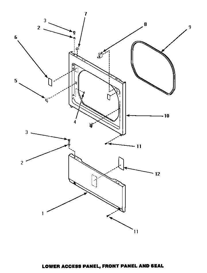 10 - LOWER ACCESS PANEL, FRONT PANEL & SEAL