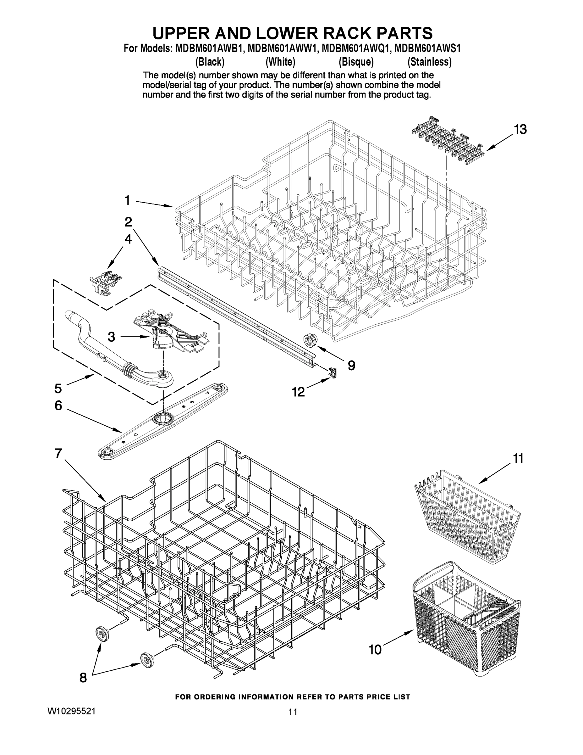 09 - UPPER AND LOWER RACK PARTS
