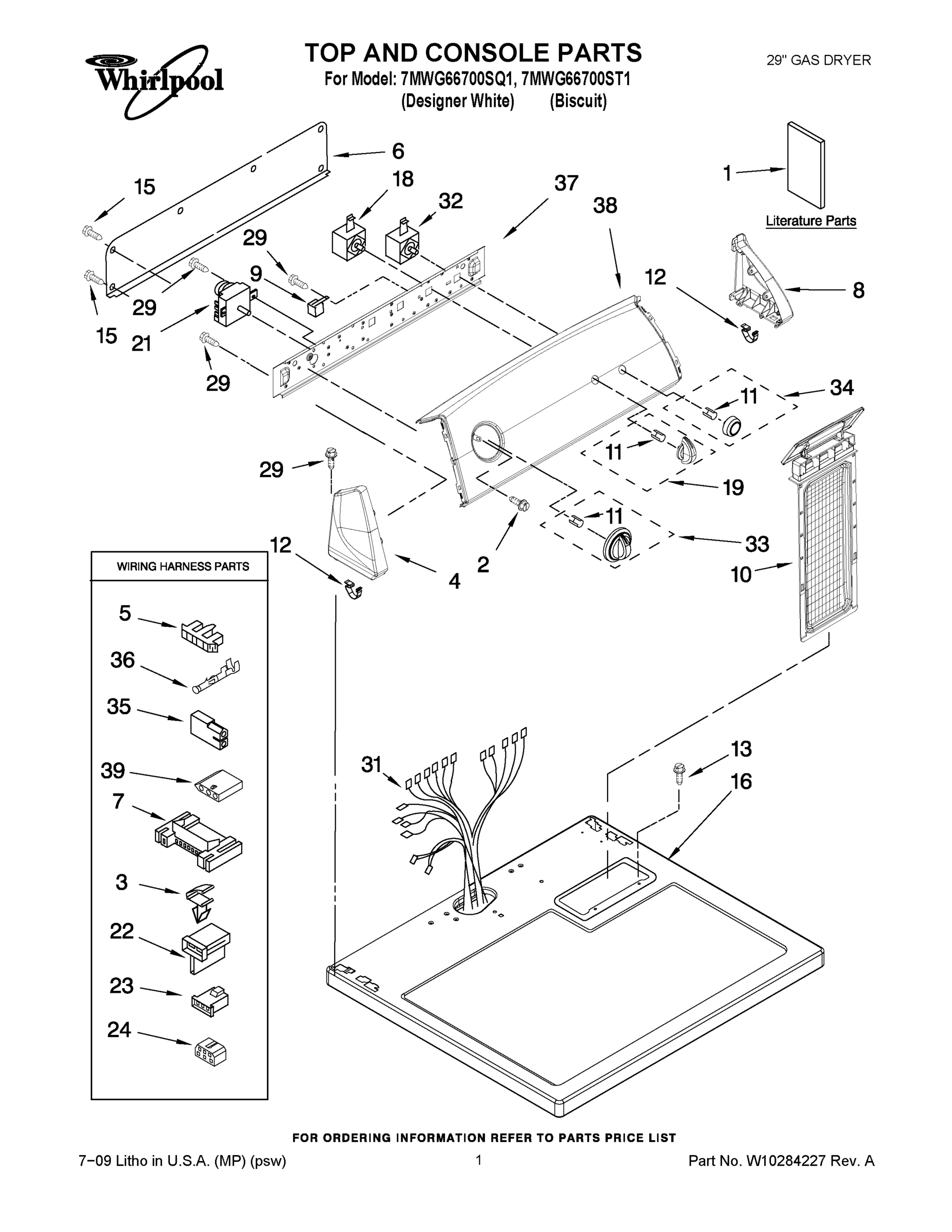 01 - TOP AND CONSOLE PARTS