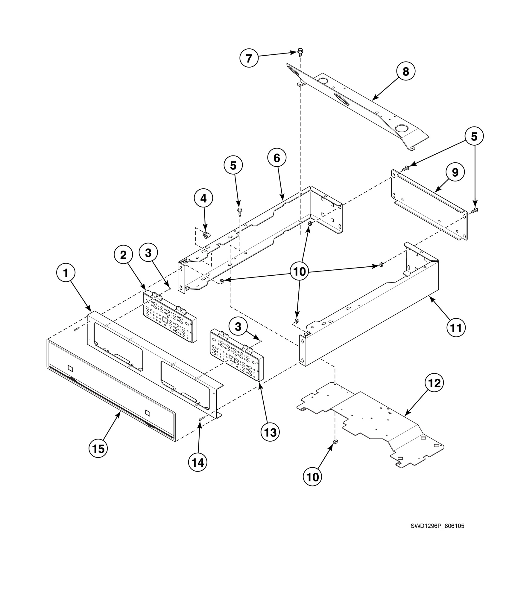 Control Cabinet and Controls (Flat Front Models)