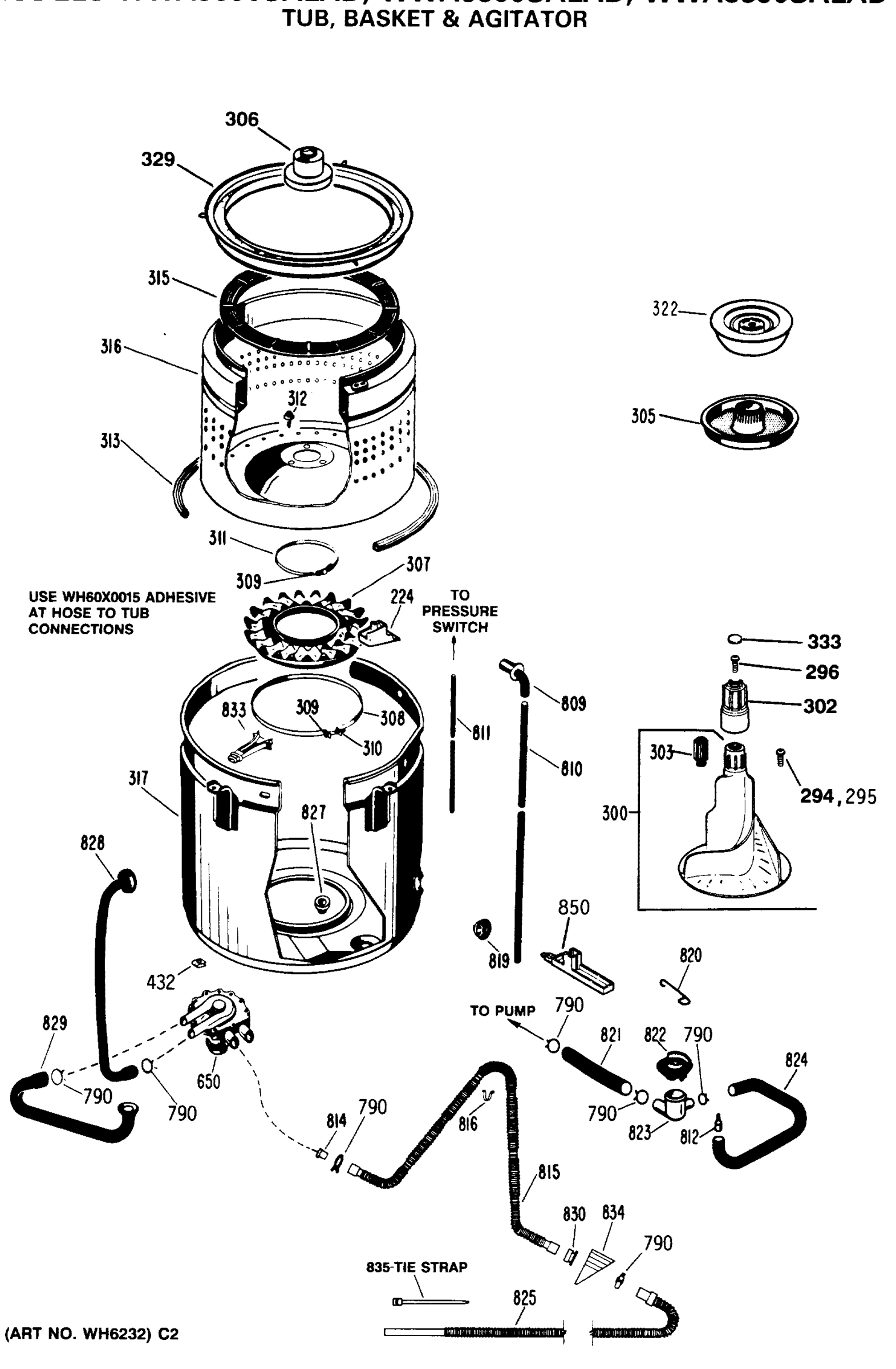 TUB, BASKET & AGITATOR