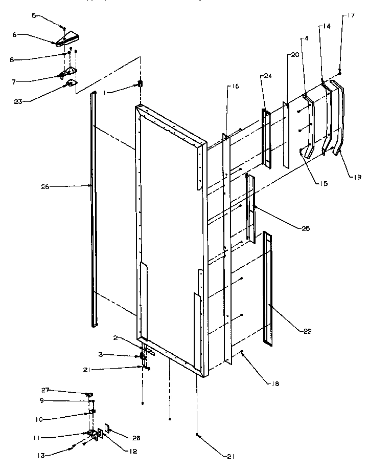 13 - REF DOOR HINGE AND DOOR PARTS