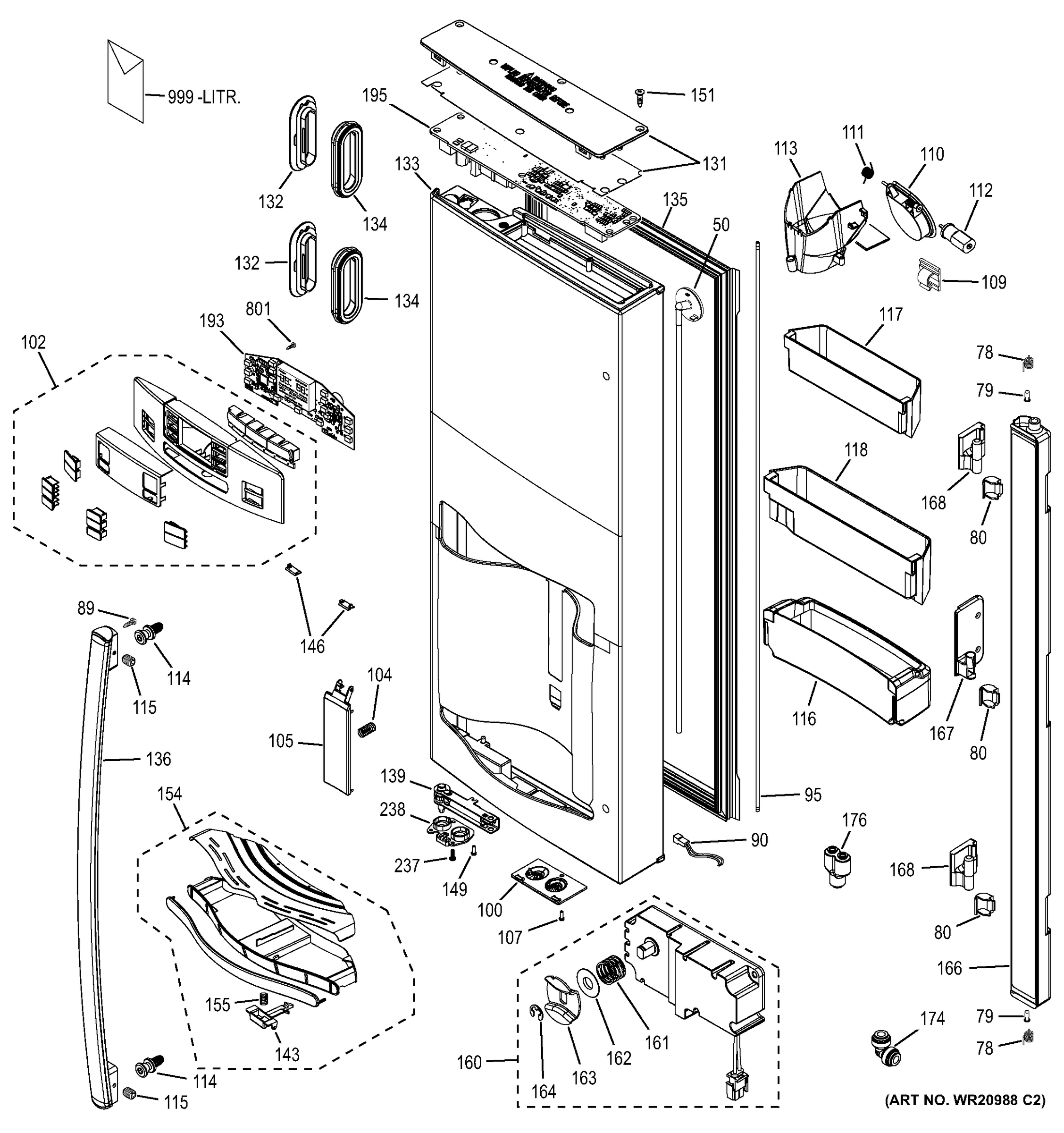 Refrigerator Lower Drawer Glide Gear Right Side - OEM Replacement Part WR02X13629