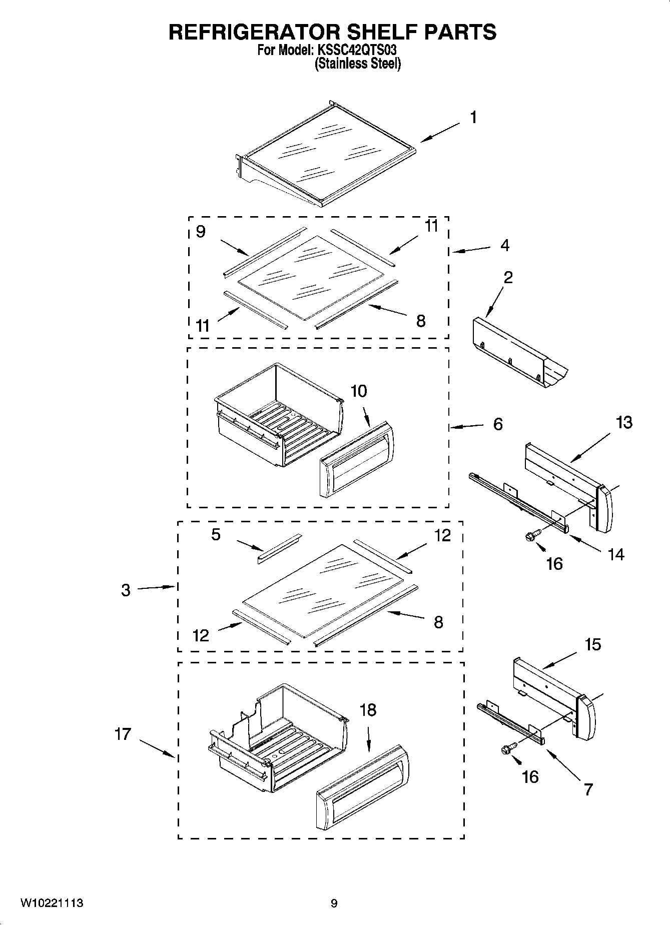 07 - REFRIGERATOR SHELF PARTS