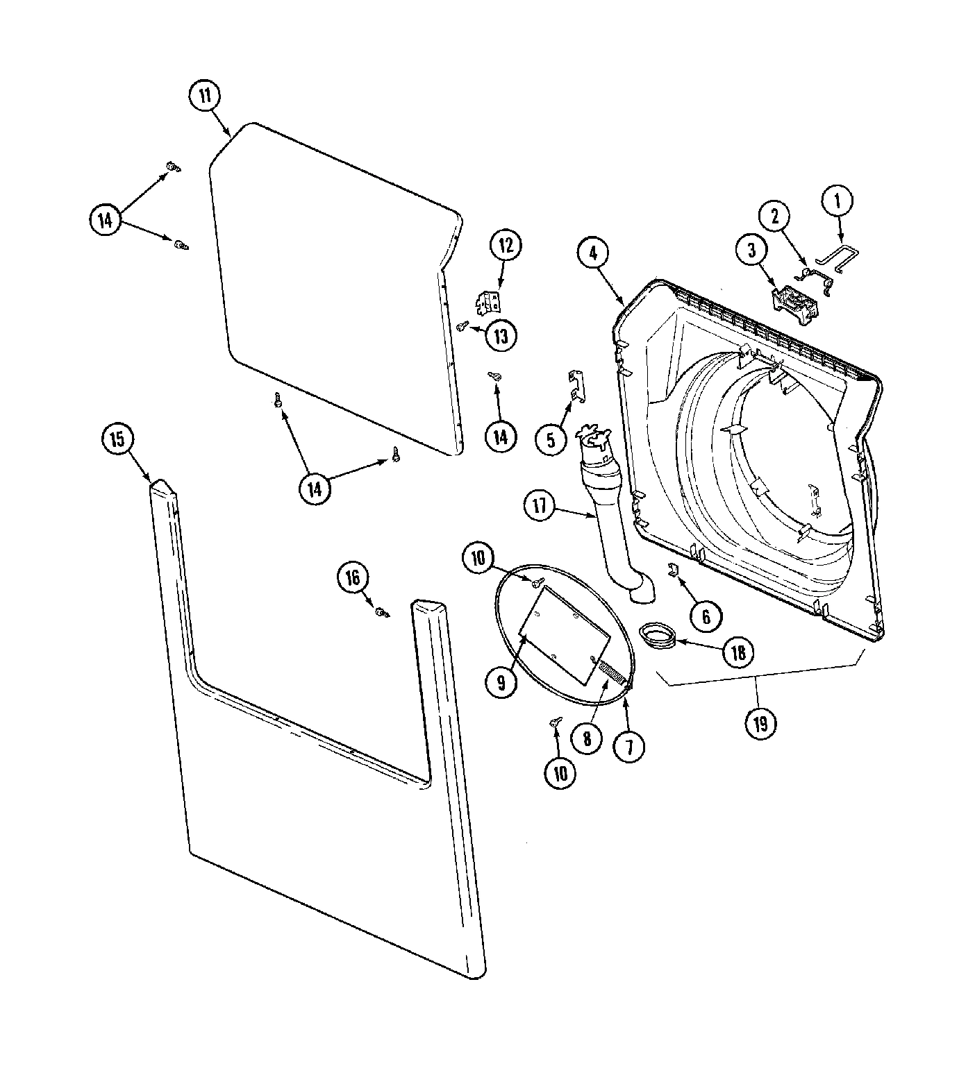 01 - DOOR & FRONT PANEL (WASHER)