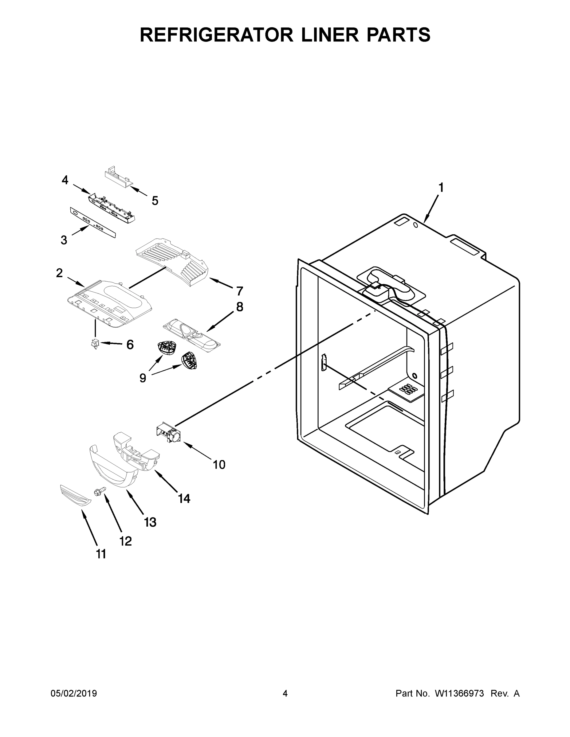 03 - REFRIGERATOR LINER PARTS