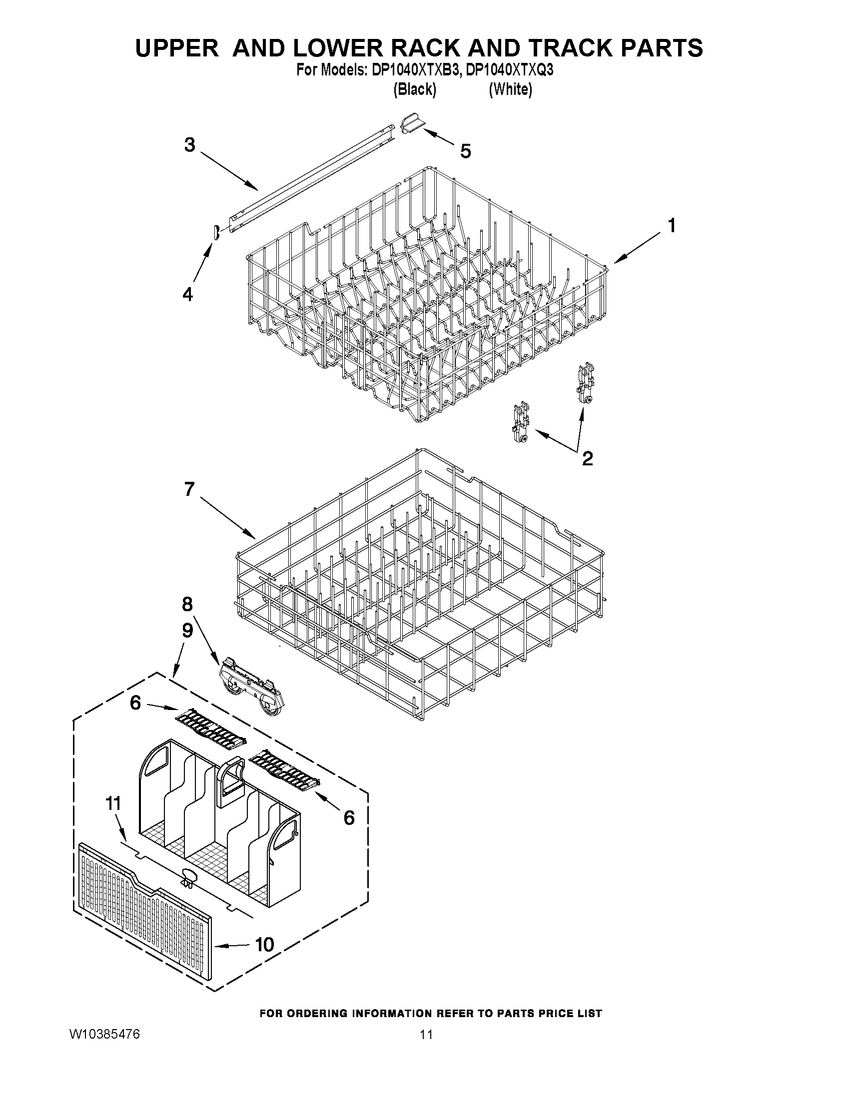 09 - UPPER AND LOWER RACK AND TRACK PARTS