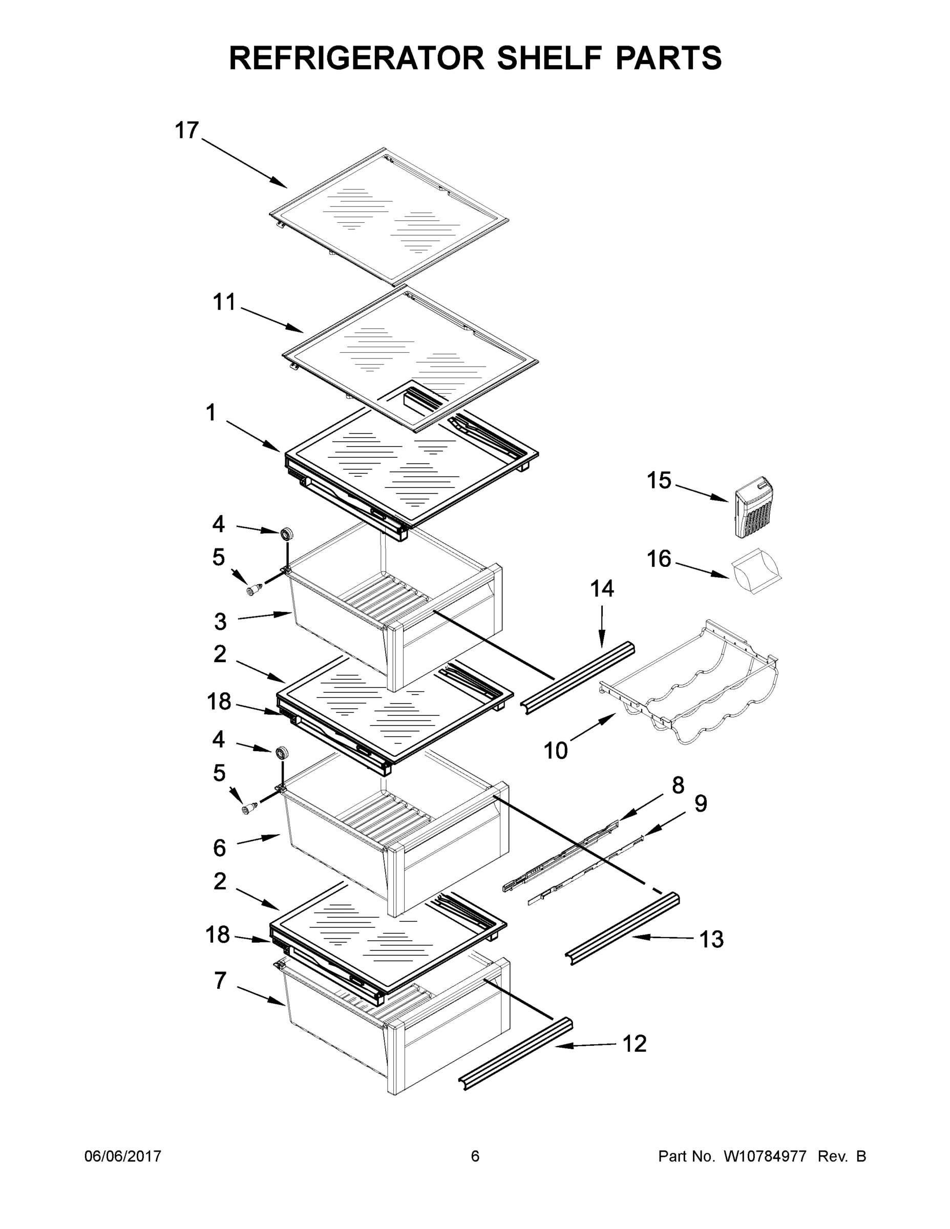 04 - REFRIGERATOR SHELF PARTS