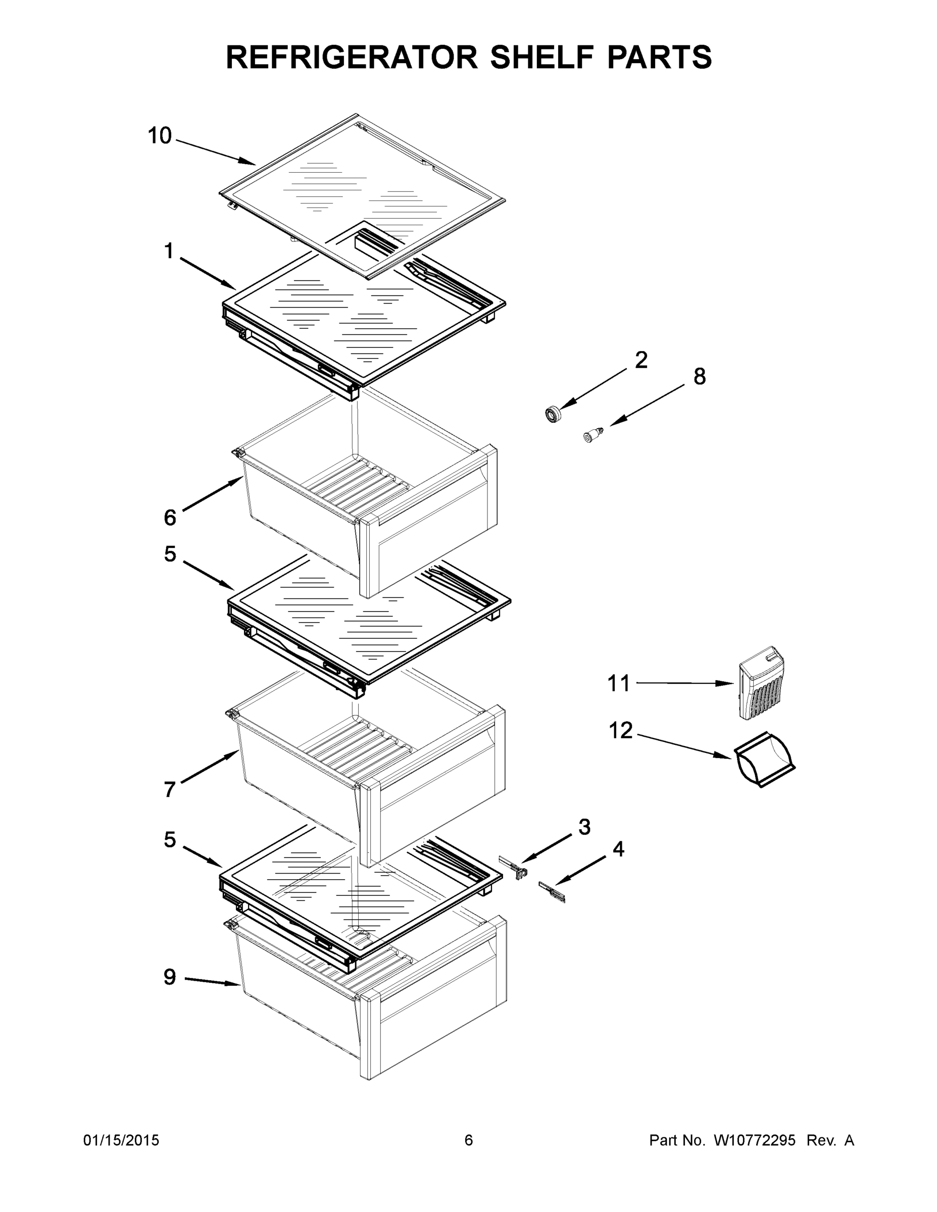 04 - REFRIGERATOR SHELF PARTS