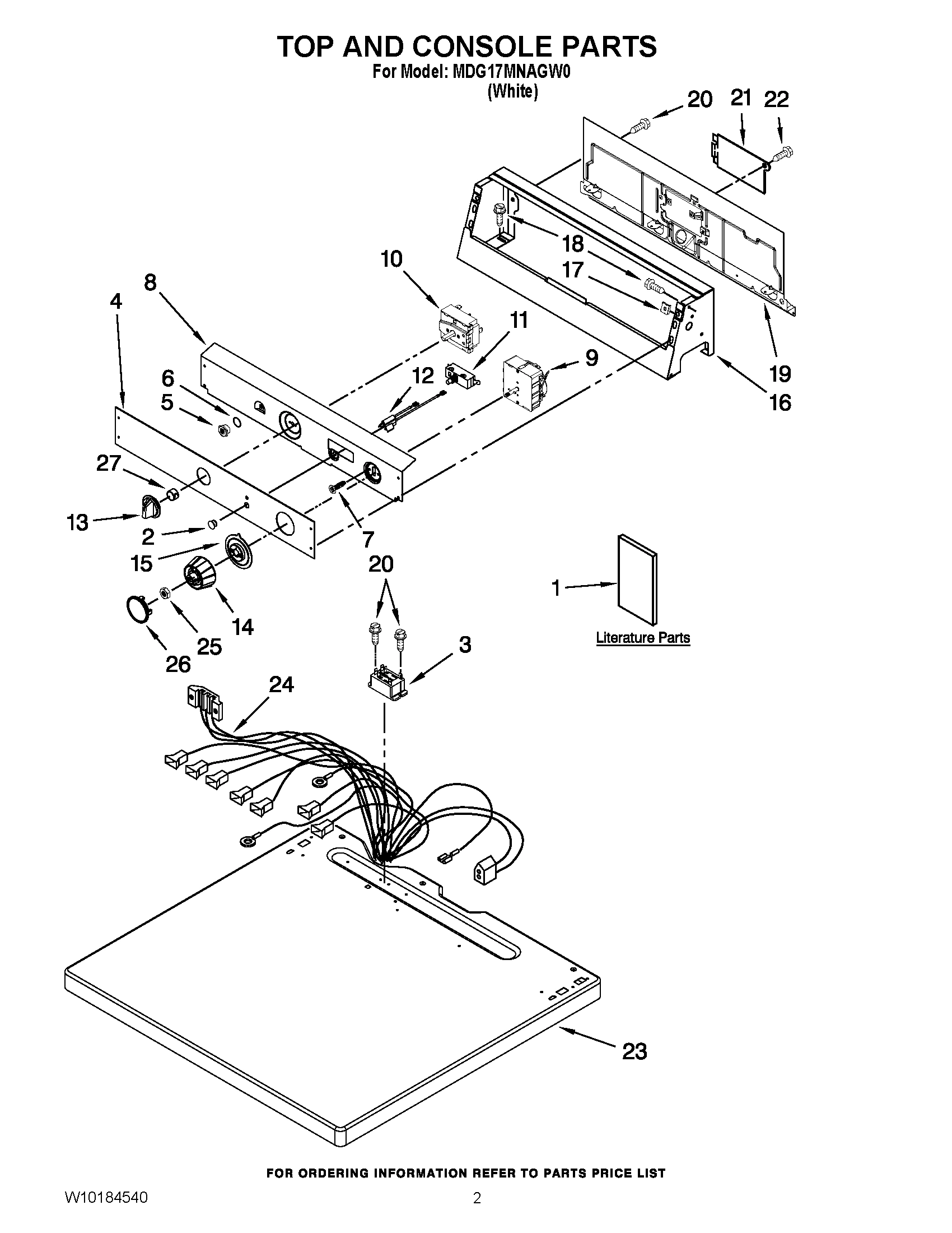 01 - TOP AND CONSOLE PARTS