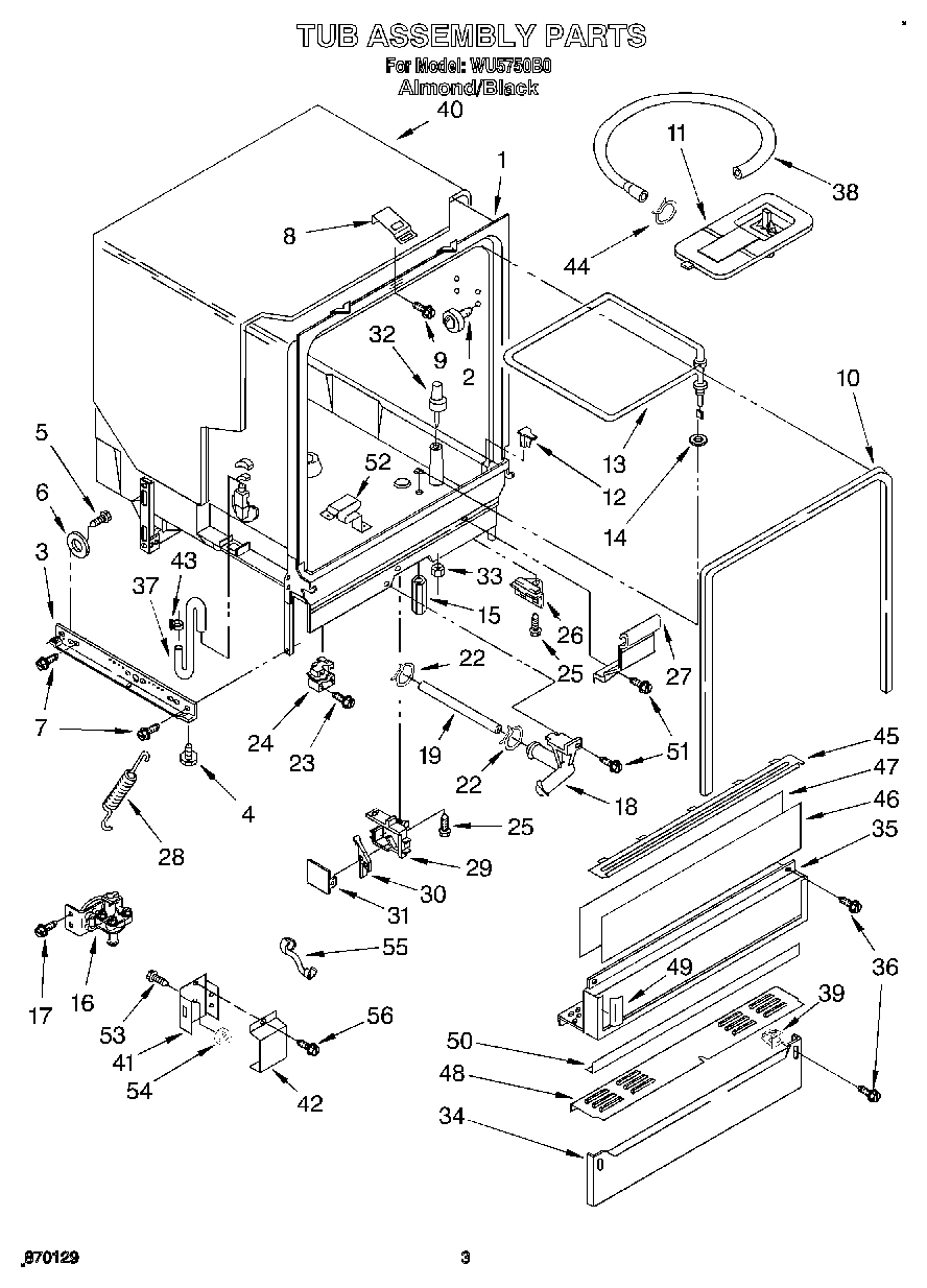 03 - TUB ASSEMBLY, LIT/OPTIONAL