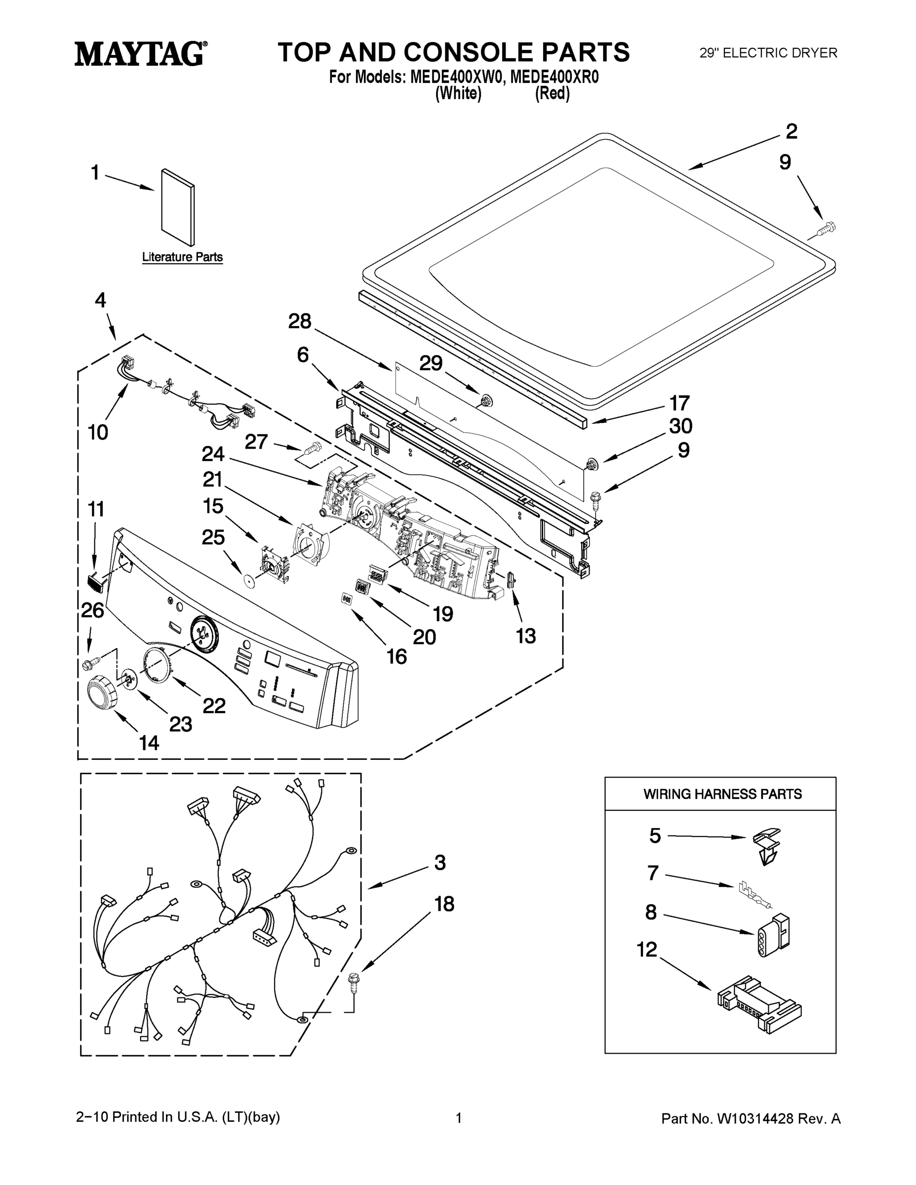 01 - TOP AND CONSOLE PARTS