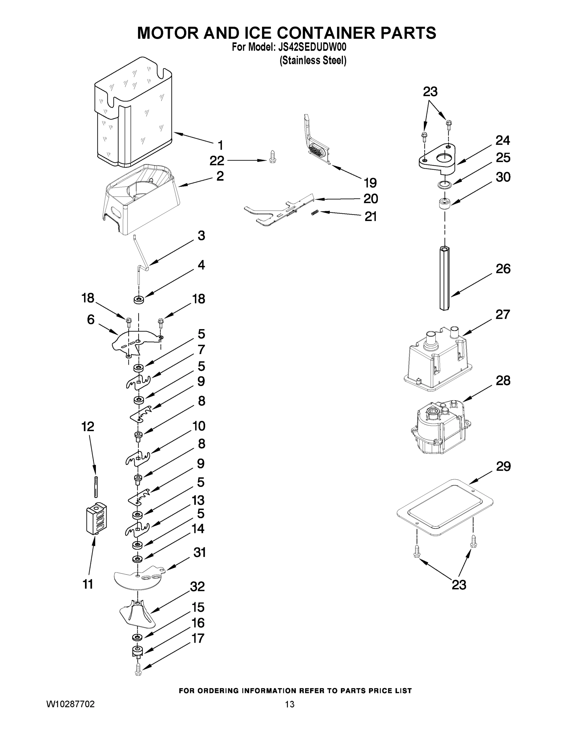 09 - MOTOR AND ICE CONTAINER PARTS