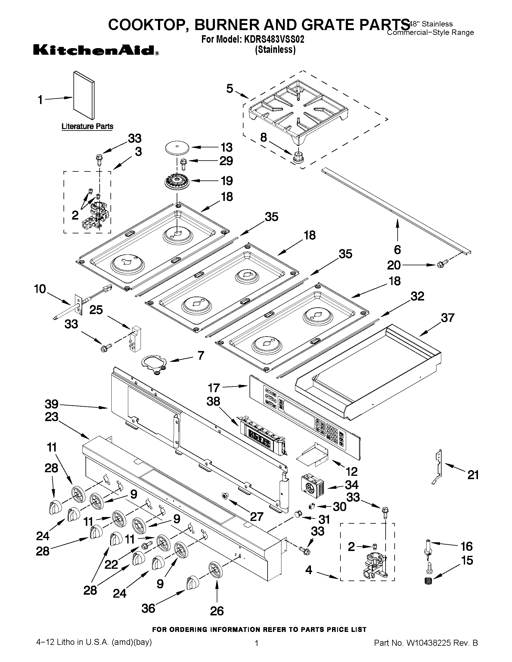 01 - COOKTOP, BURNER AND GRATE PARTS