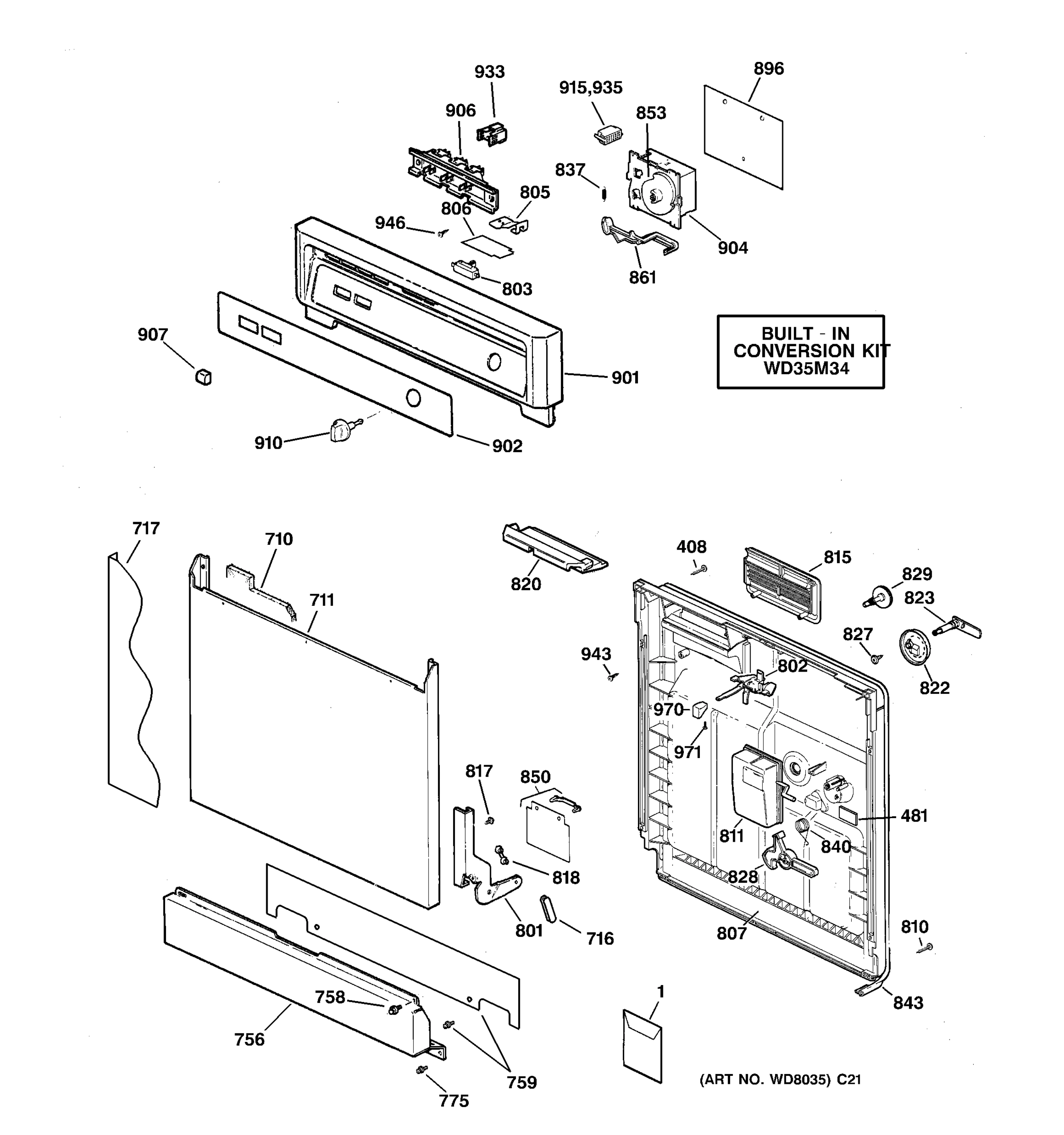 ESCUTCHEON & DOOR ASSEMBLY