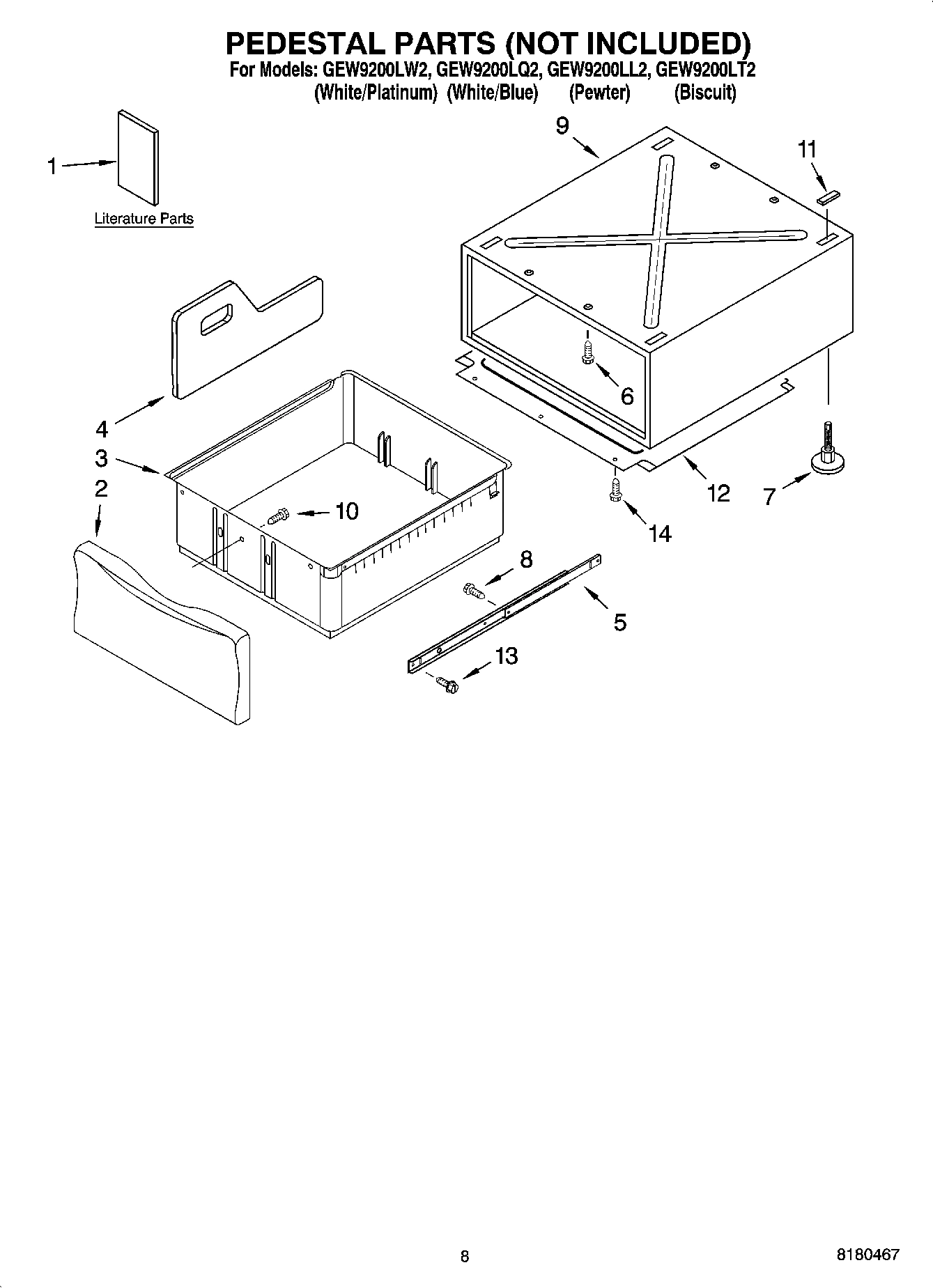 05 - PEDESTAL PARTS (NOT INCLUDED), OPTIONAL PARTS (NOT INCLUDED)