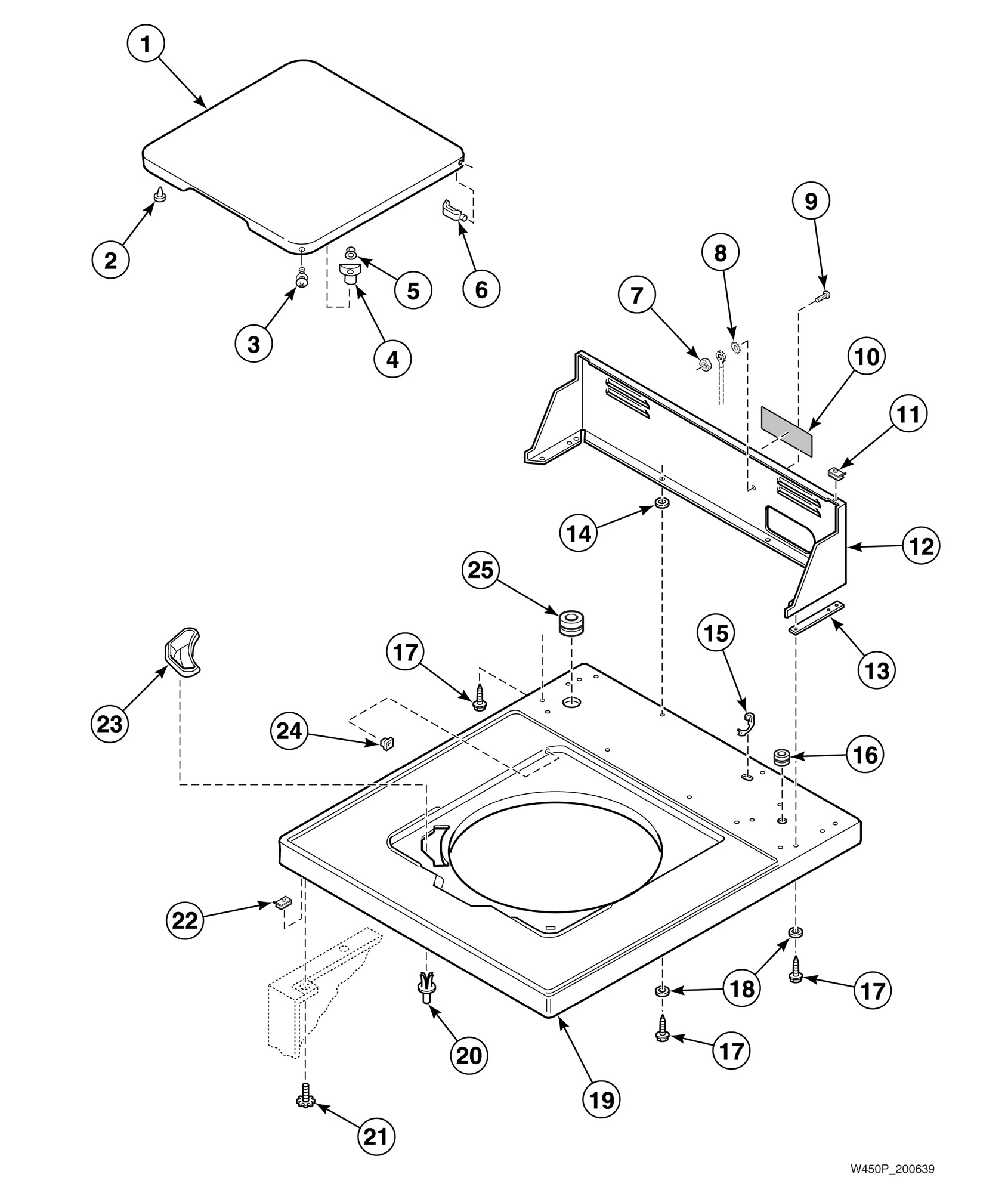 Cabinet Top, Loading Door and Control Hood