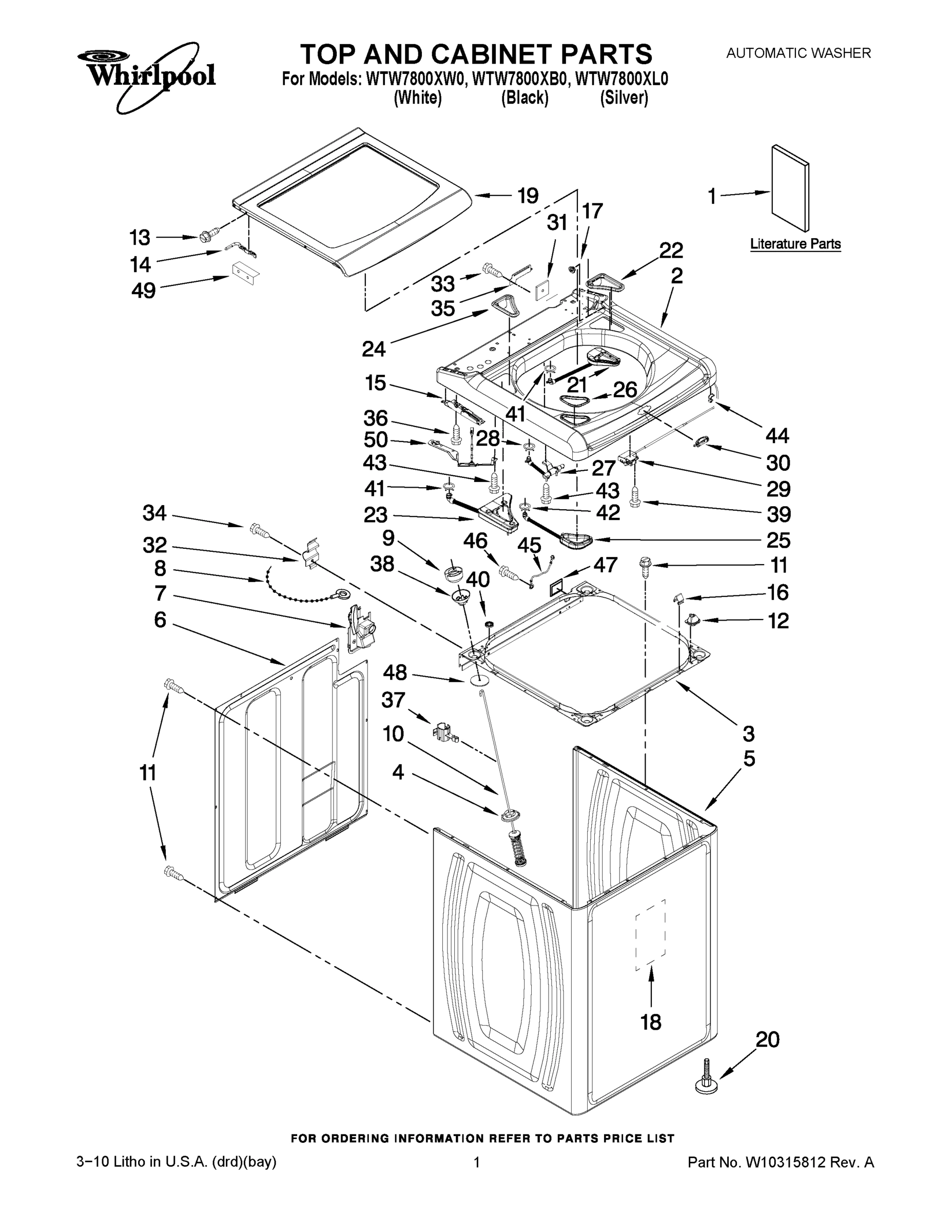 01 - TOP AND CABINET PARTS