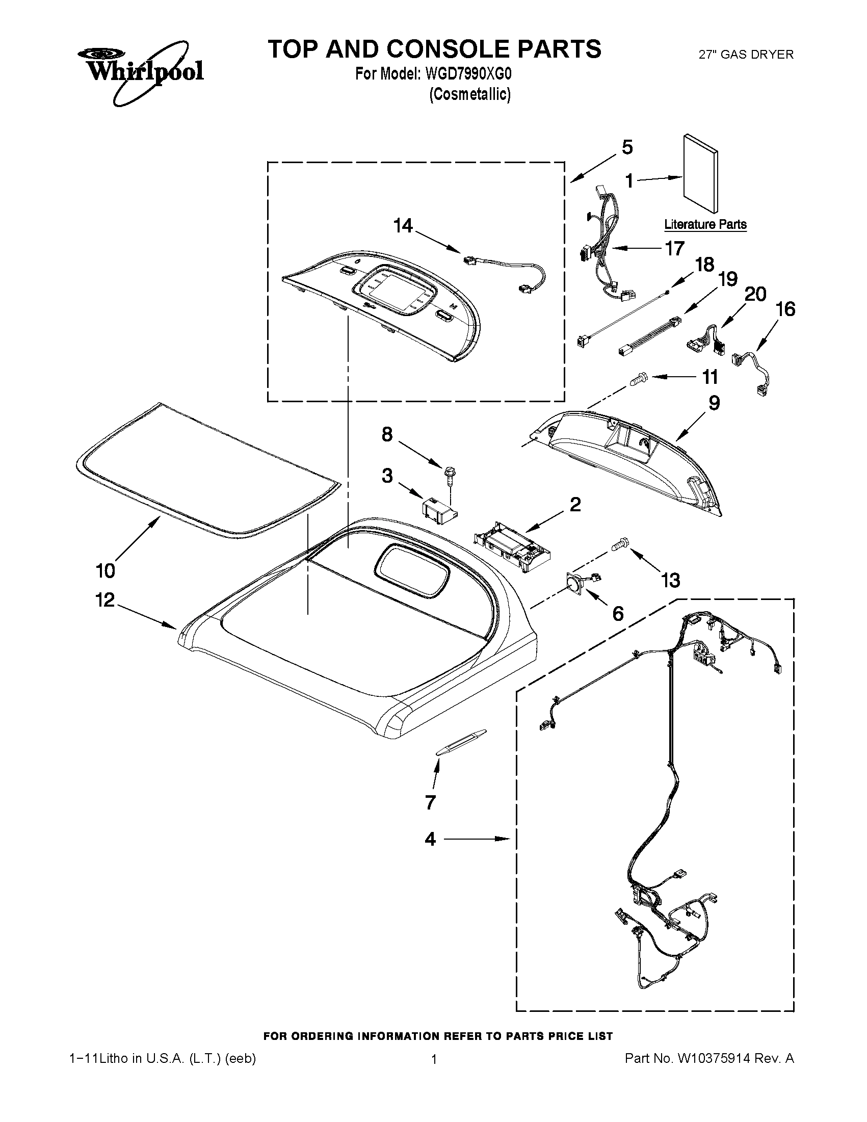 01 - TOP AND CONSOLE PARTS