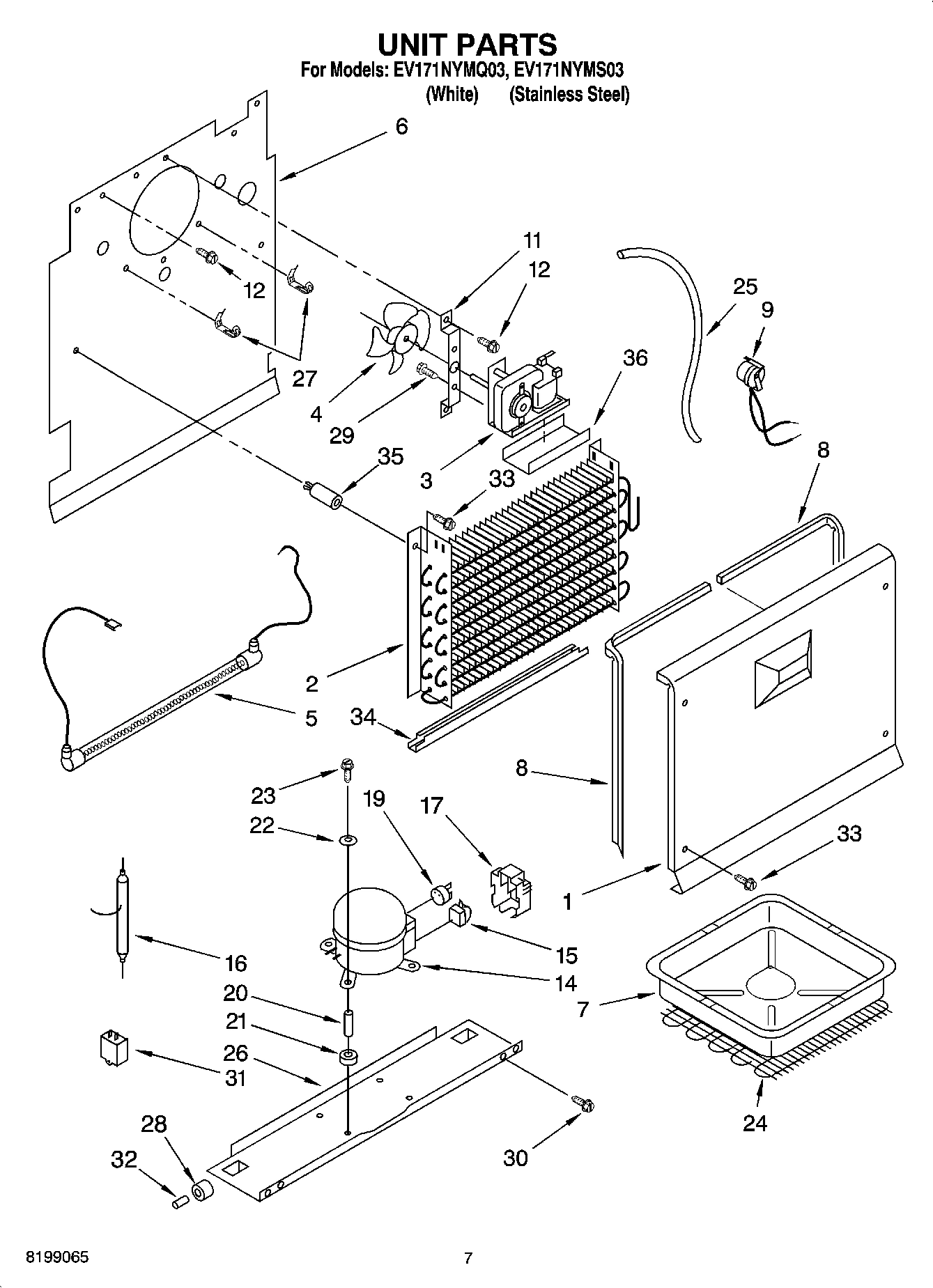 04 - UNIT PARTS, PARTS NOT ILLUSTRATED