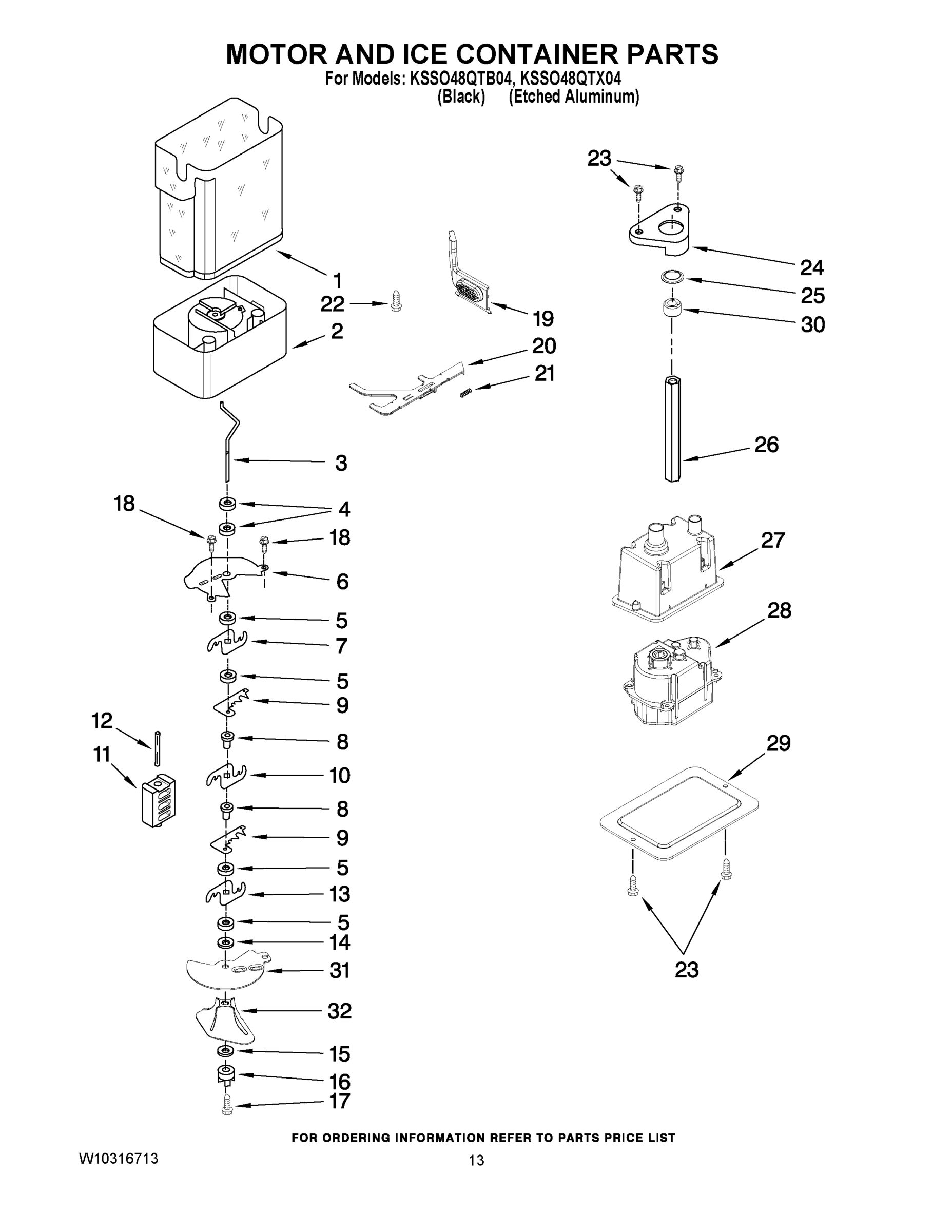 09 - MOTOR AND ICE CONTAINER PARTS