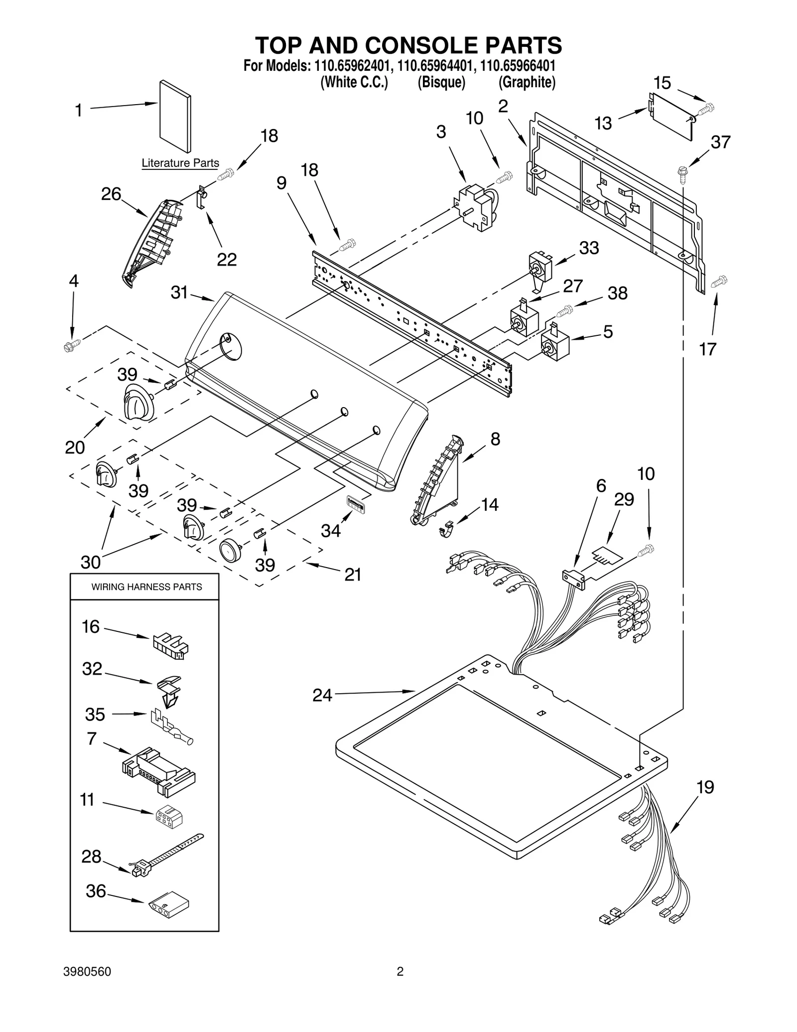 TOP AND CONSOLE PARTS