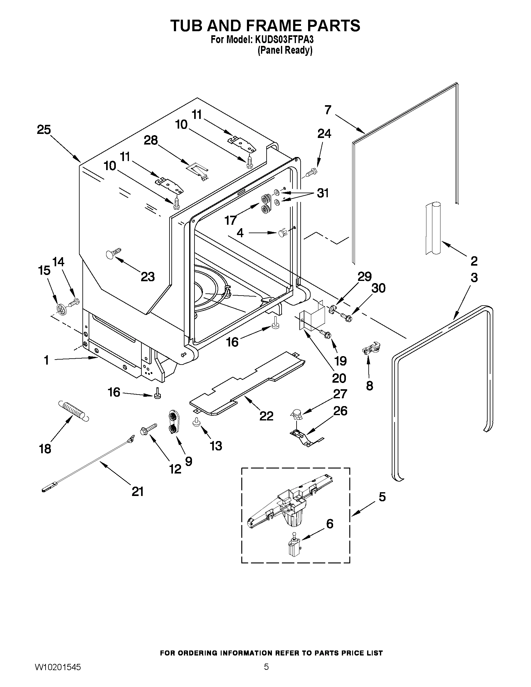 05 - TUB AND FRAME PARTS
