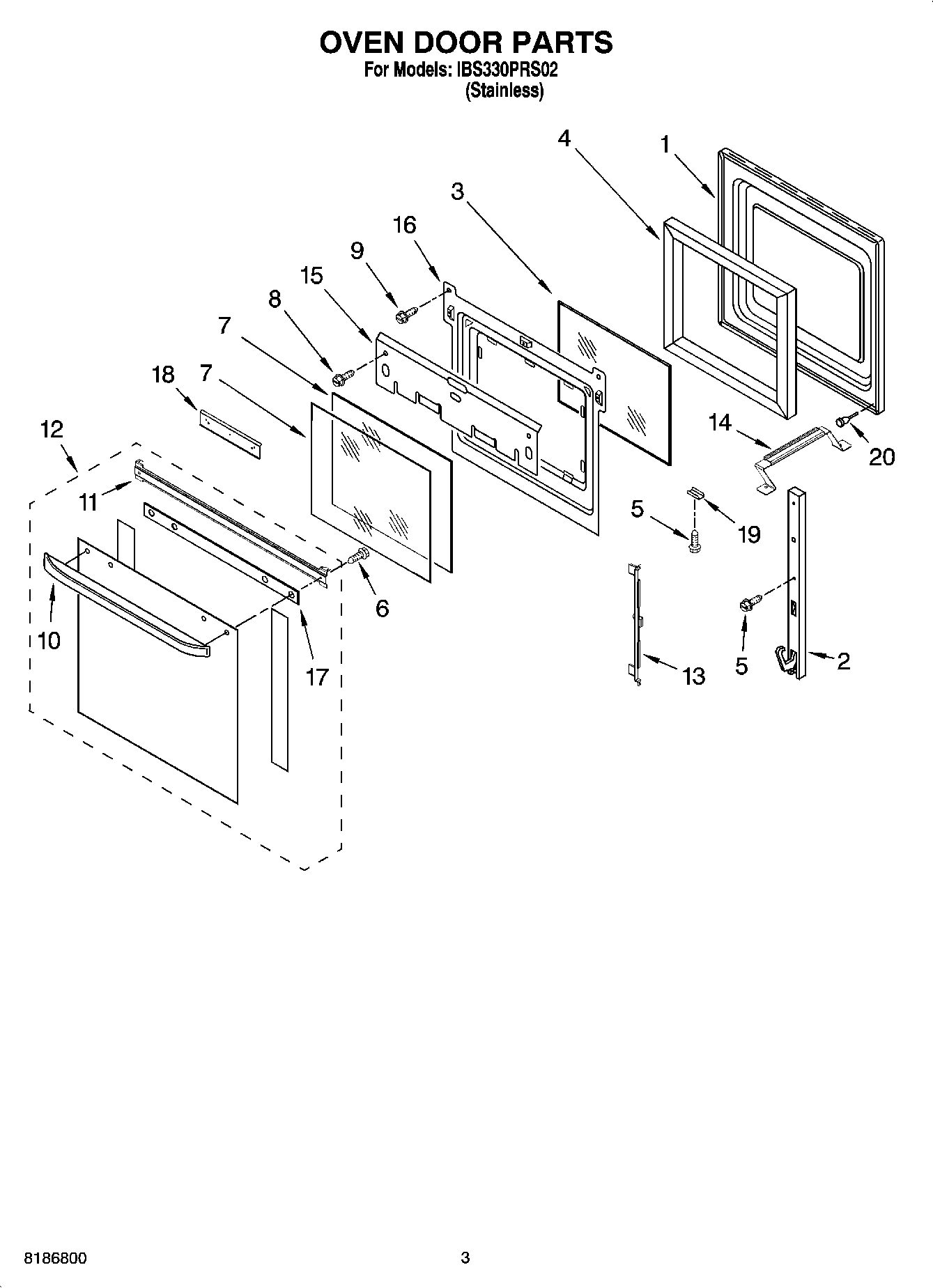 02 - OVEN DOOR PARTS
