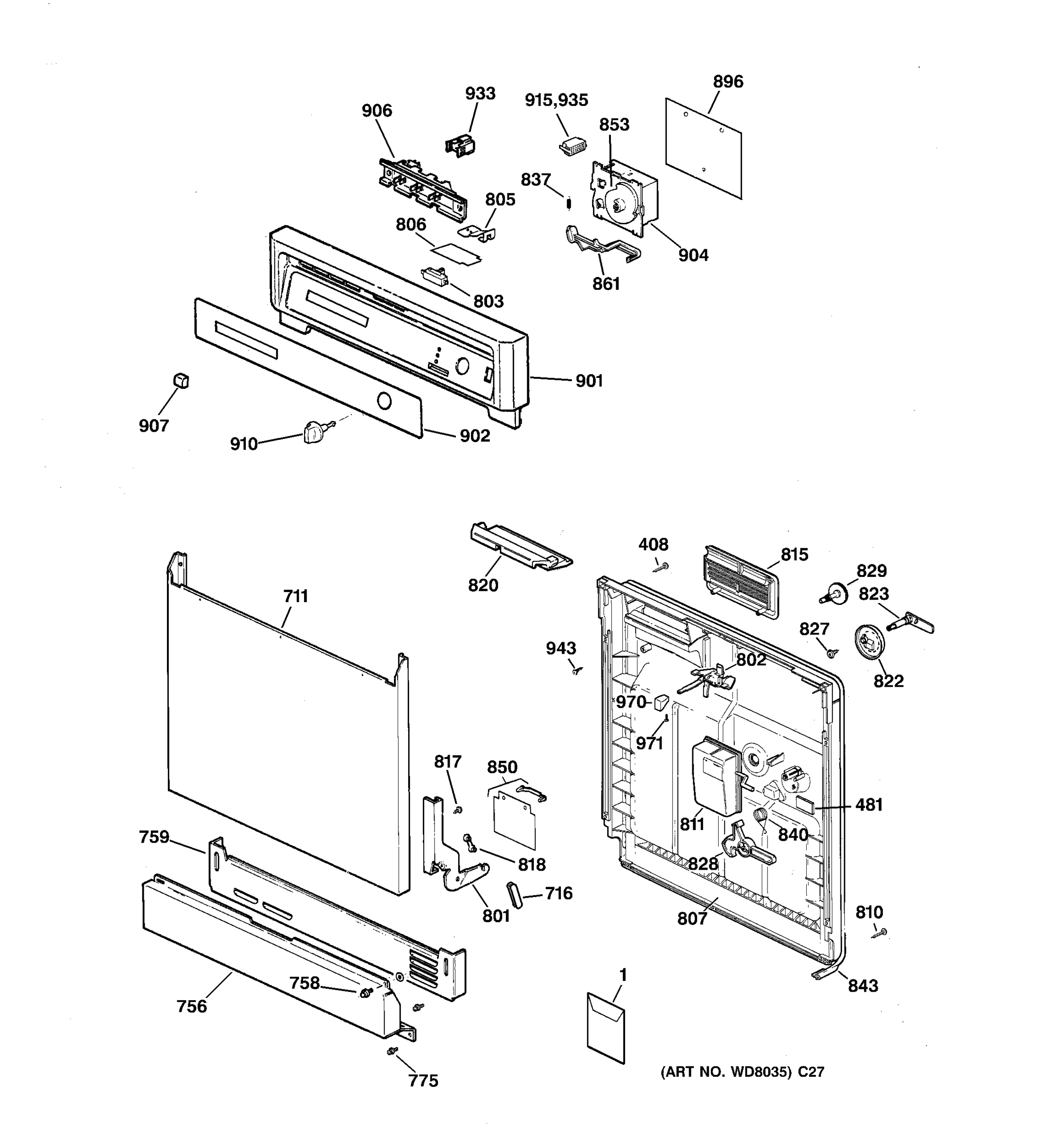 ESCUTCHEON & DOOR ASSEMBLY